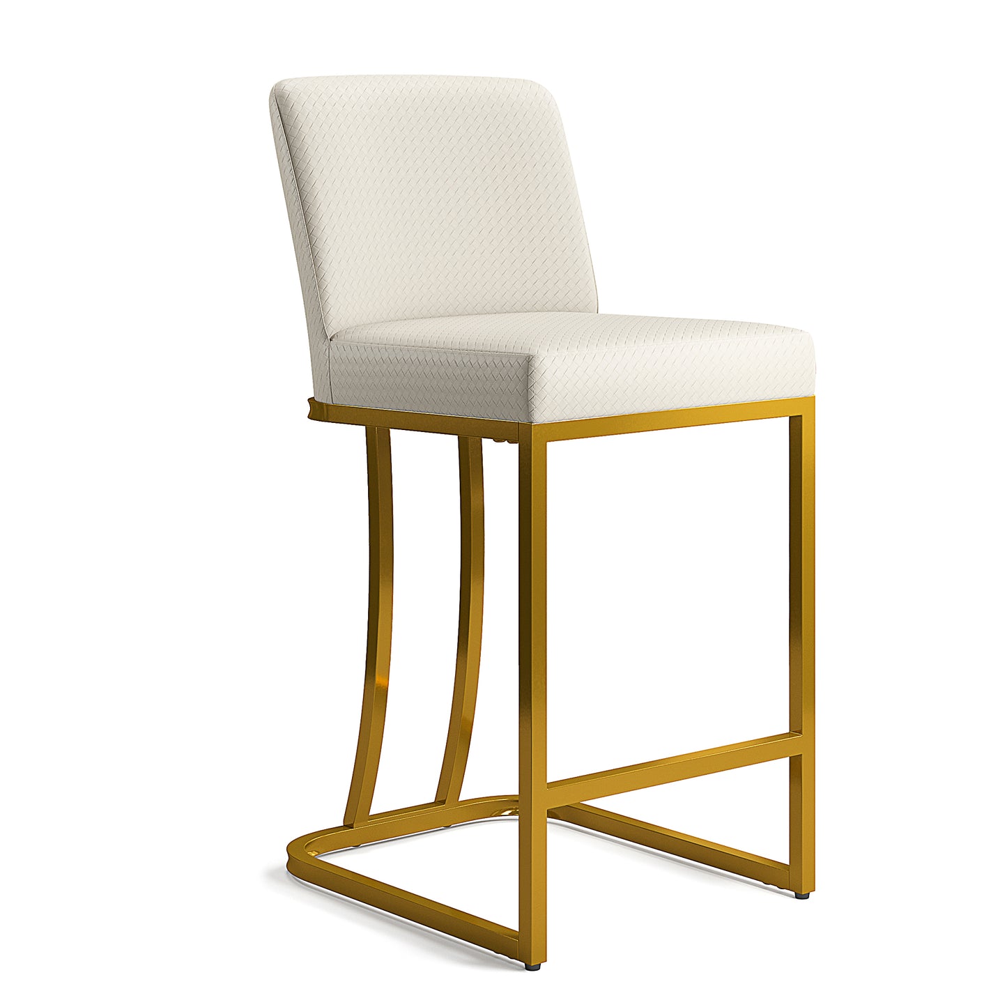 Captiva Designs 24 inch Height Bar Stool with Faux Leather & Padded Seat and Back & Sturdy Steel Frame