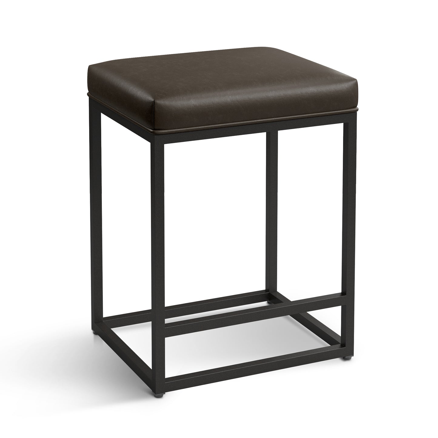 Captiva Designs 24 inch Counter Height Bar Stool with Faux Leather Cushion and Sturdy Metal Frame