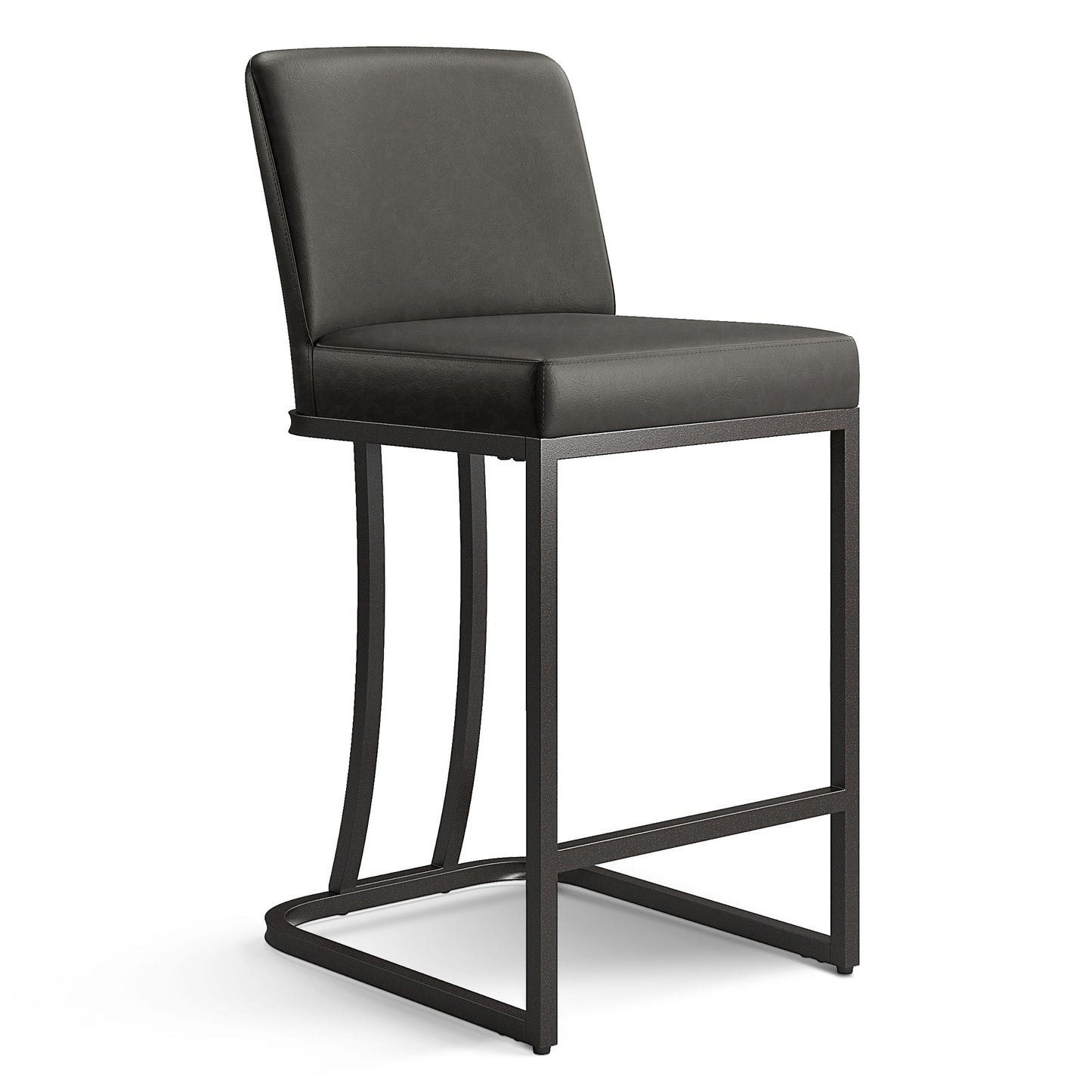 Captiva Designs 24 inch Height Bar Stool with Faux Leather & Padded Seat and Back & Sturdy Steel Frame