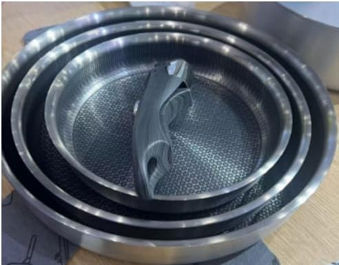 Kitchen Academy Pfannen Sets 20,24 und 28 cm mit Abnehmbaren Griffen Pfannenset 4 teiliges Pfannen Sets Antihaftbeschichtung Bratpfanne Edelstahl Stapelbar Bratpfannen Set Platzsparend