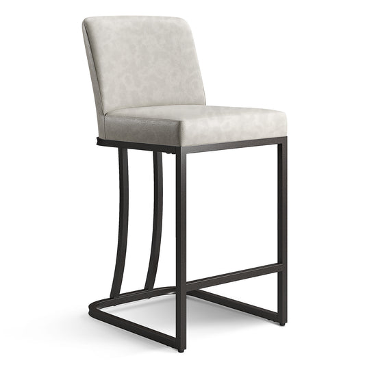 Captiva Designs 24 inch Height Bar Stool with Faux Leather & Padded Seat and Back & Sturdy Steel Frame