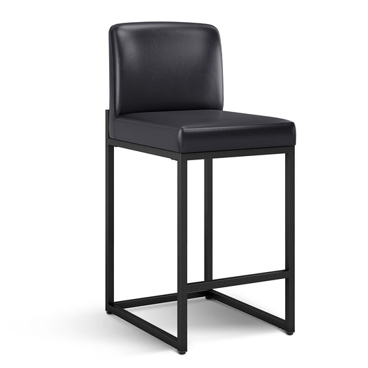 Captiva Designs 24 inch Height Bar Stool with Padded Seat and Back & Sturdy Steel Frame & Footrest