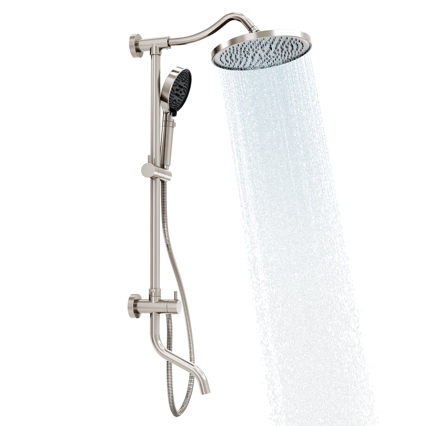 Captiva Designs Wall Mounted High Pressure Shower Head with Hand Shower