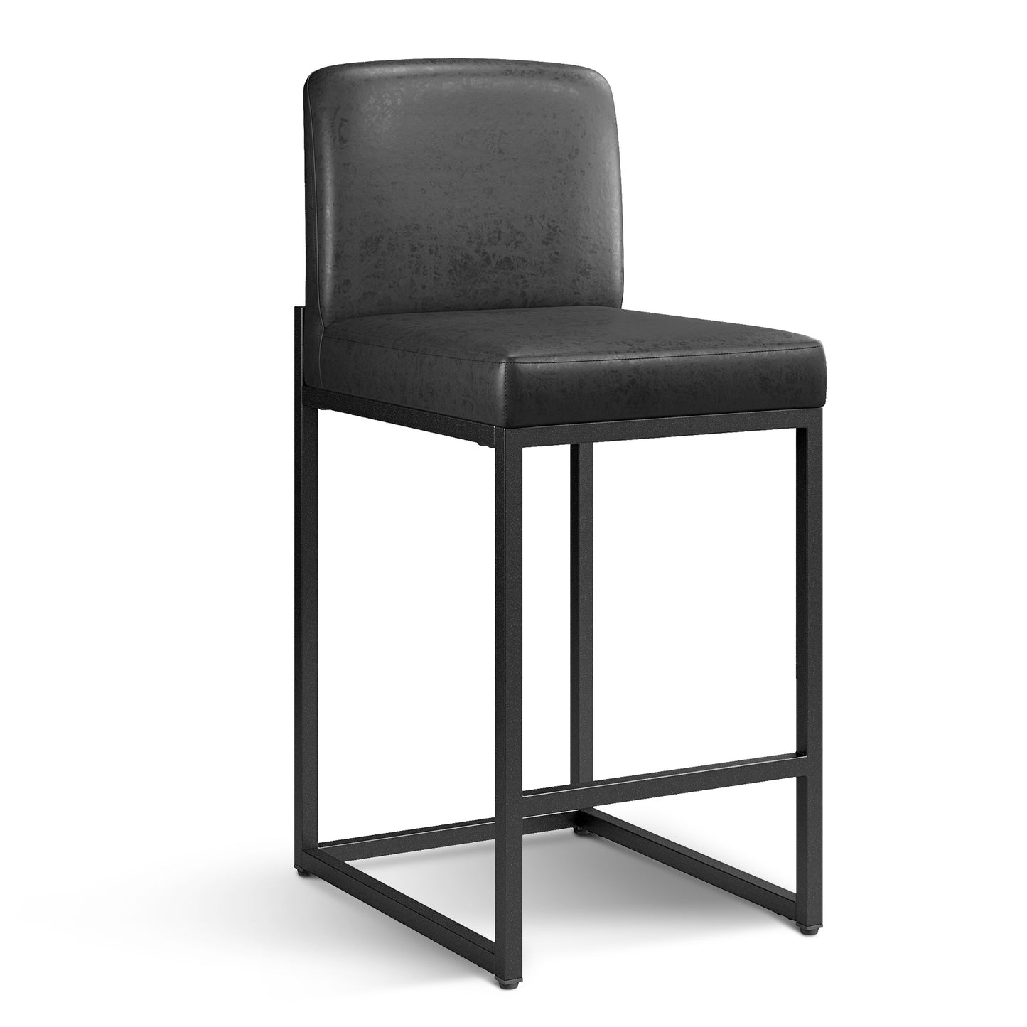 Captiva Designs 24 inch Height Bar Stool with Padded Seat and Back & Sturdy Steel Frame & Footrest