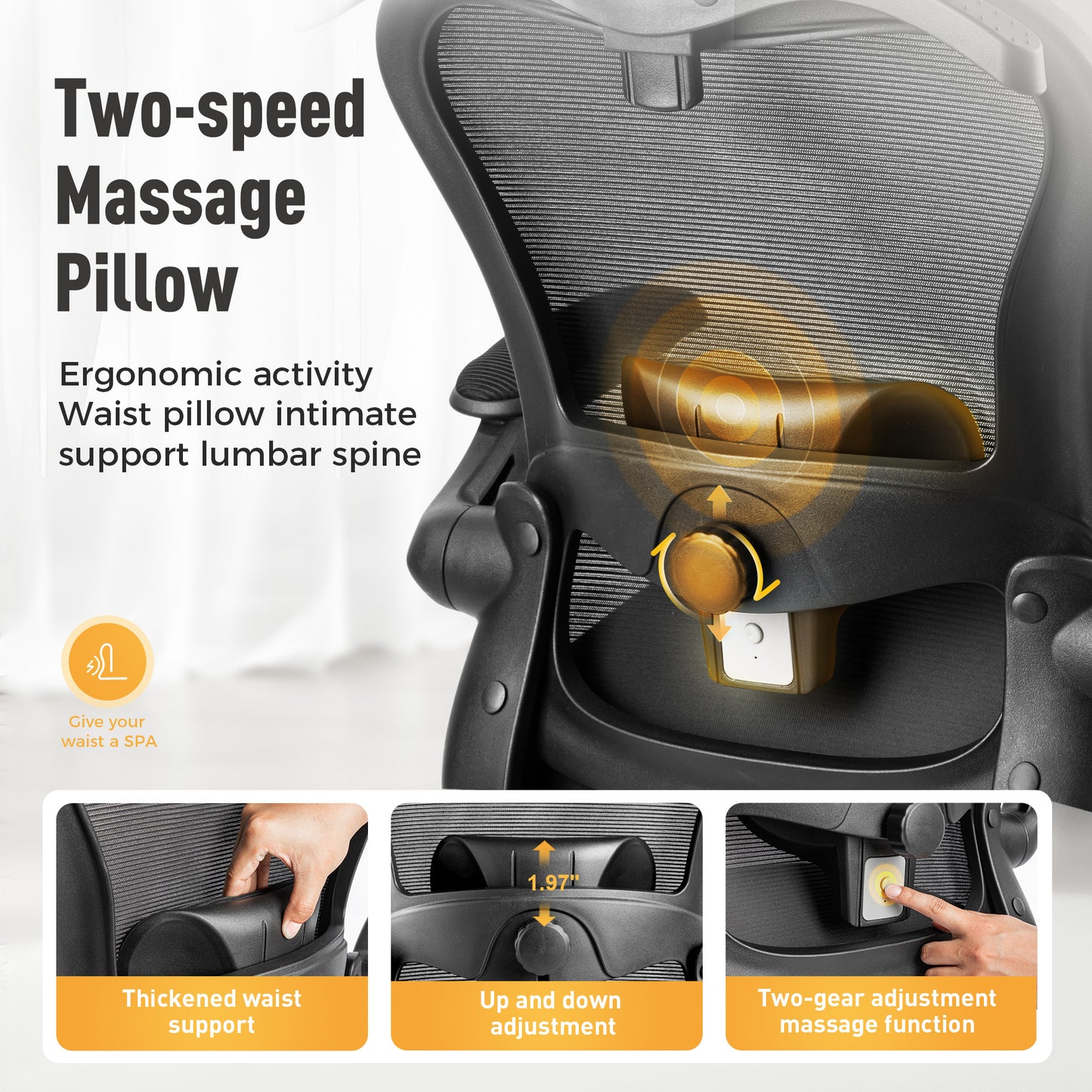 Captiva Designs Ergonomic Office Chair Adjustable Height & Armrest Swivel Chair, Black