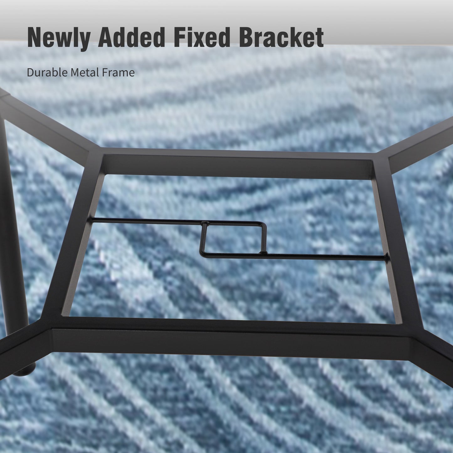 Captiva Designs 3pc Outdoor Patio Geometry Square Steel Bar Table & High Bar Swivel Stools