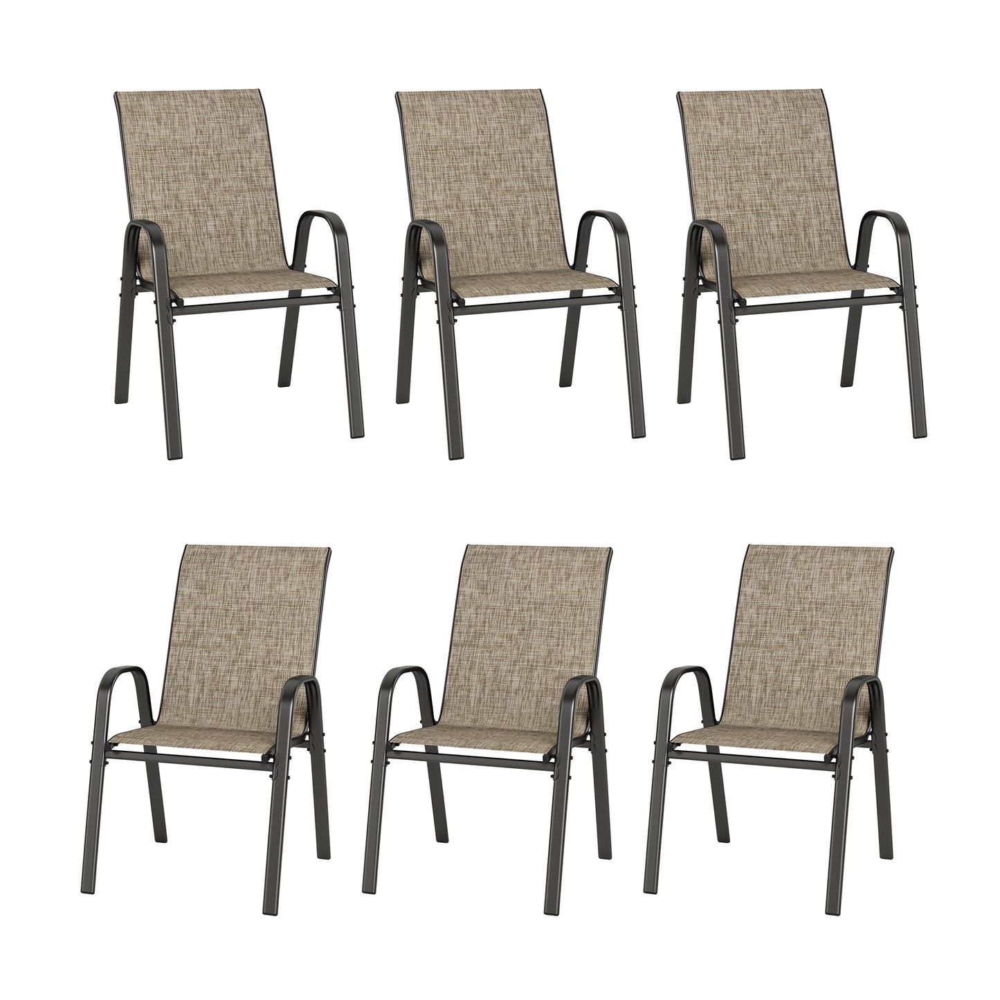 Captiva Designs Outdoor Patio Dining Steel Arm Chairs with Quick-dry Sling