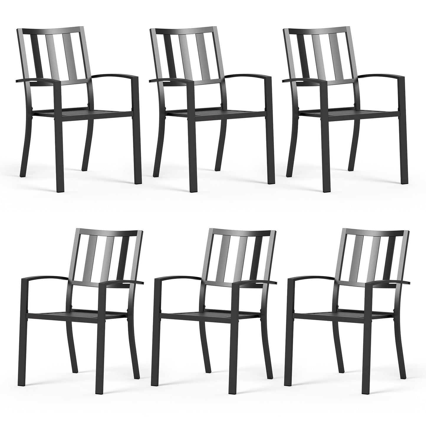 Captiva Designs Outdoor Patio Dining Chairs with Powder-coated Steel Frame