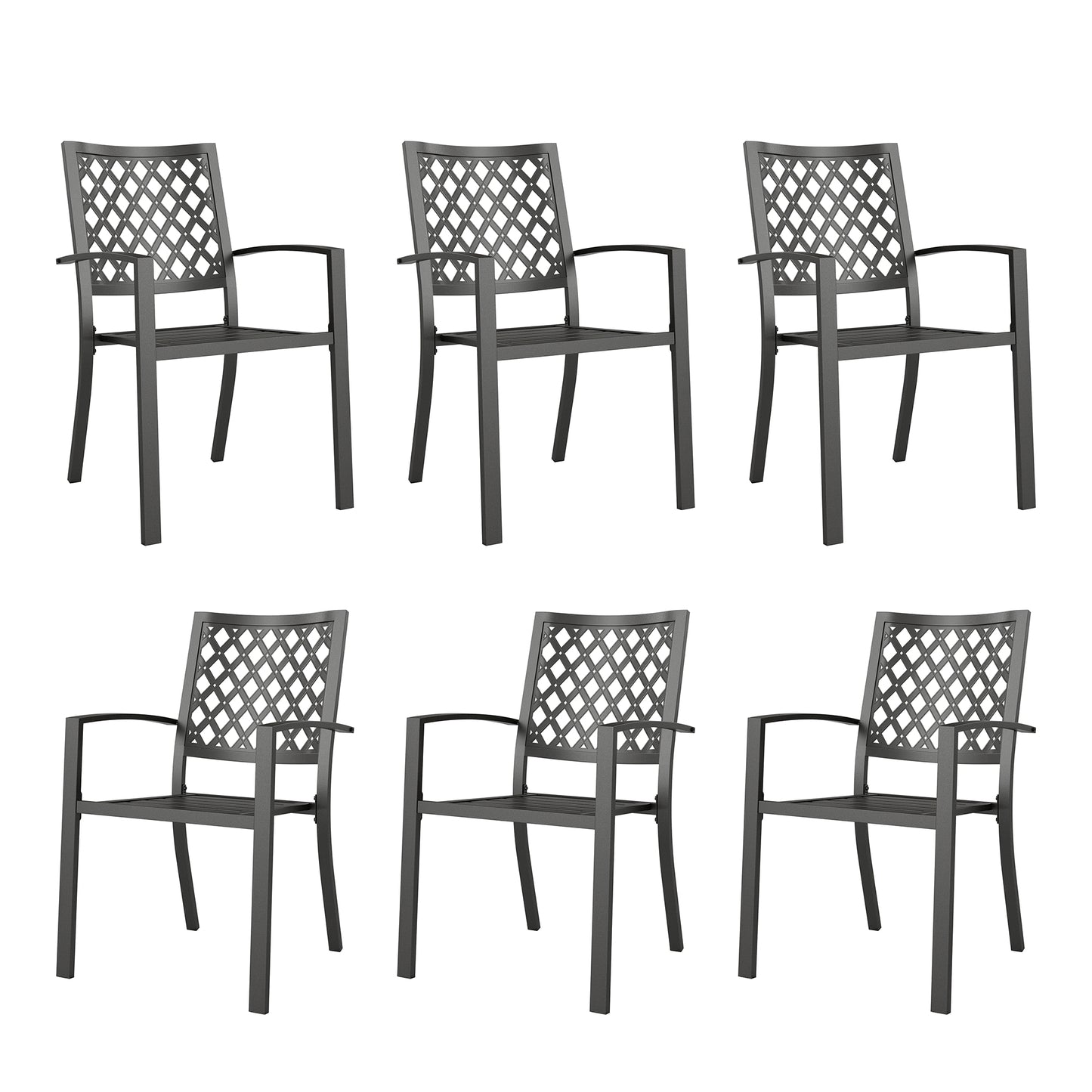 Captiva Designs Outdoor Patio Dining Chairs with Powder-coated Steel Frame