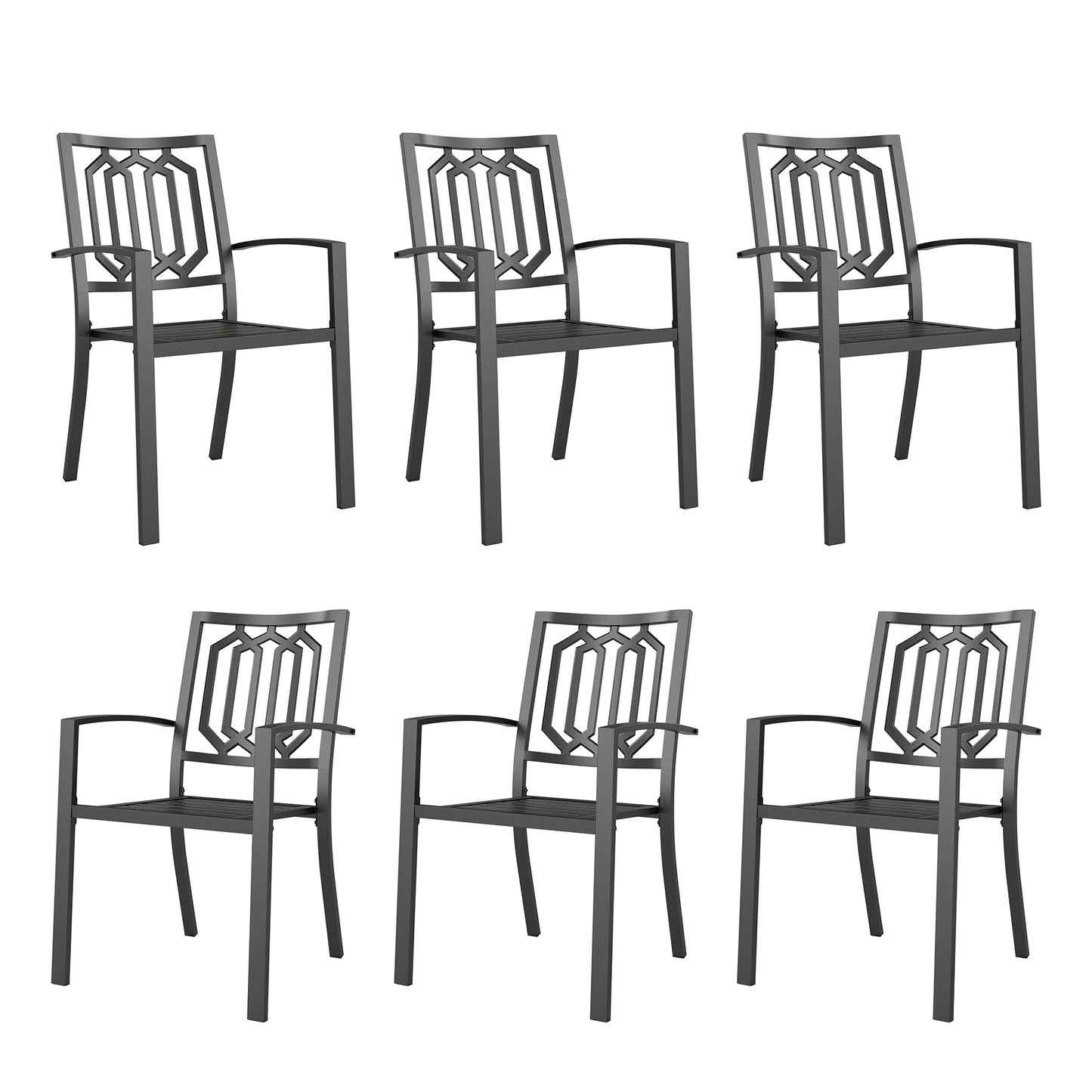 Captiva Designs Outdoor Patio Dining Chairs with Powder-coated Steel Frame