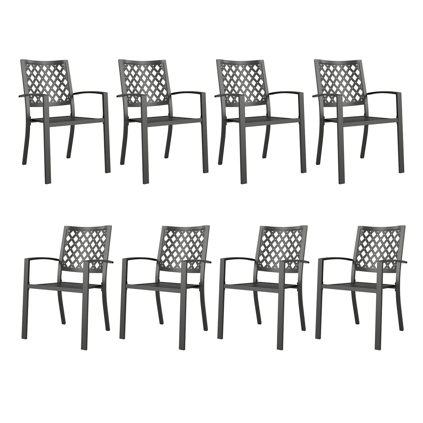 Captiva Designs Outdoor Patio Dining Chairs with Powder-coated Steel Frame