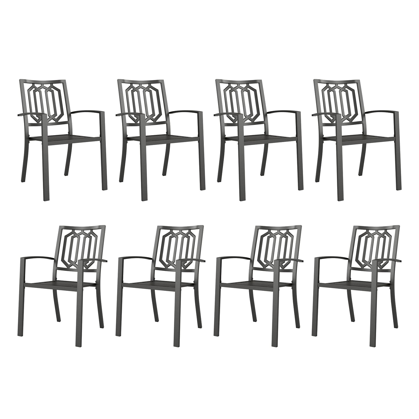 Captiva Designs Outdoor Patio Dining Chairs with Powder-coated Steel Frame