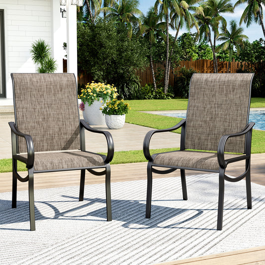 Captiva Designs Outdoor Patio Dining Breathable Quick-dry Sling Chairs with Steel Frame