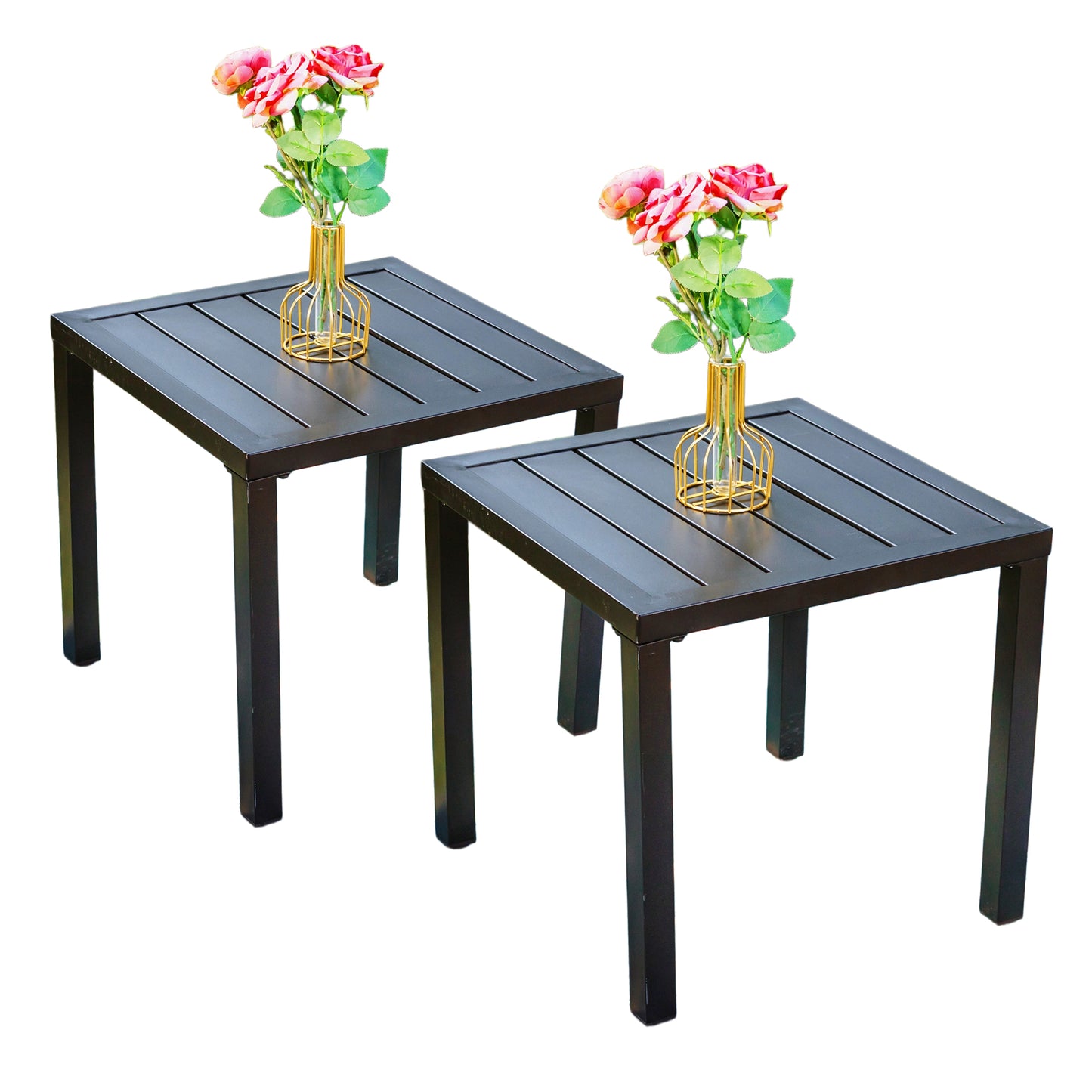Captiva Designs Outdoor Patio Dining Table with Powder-coated Steel Frame