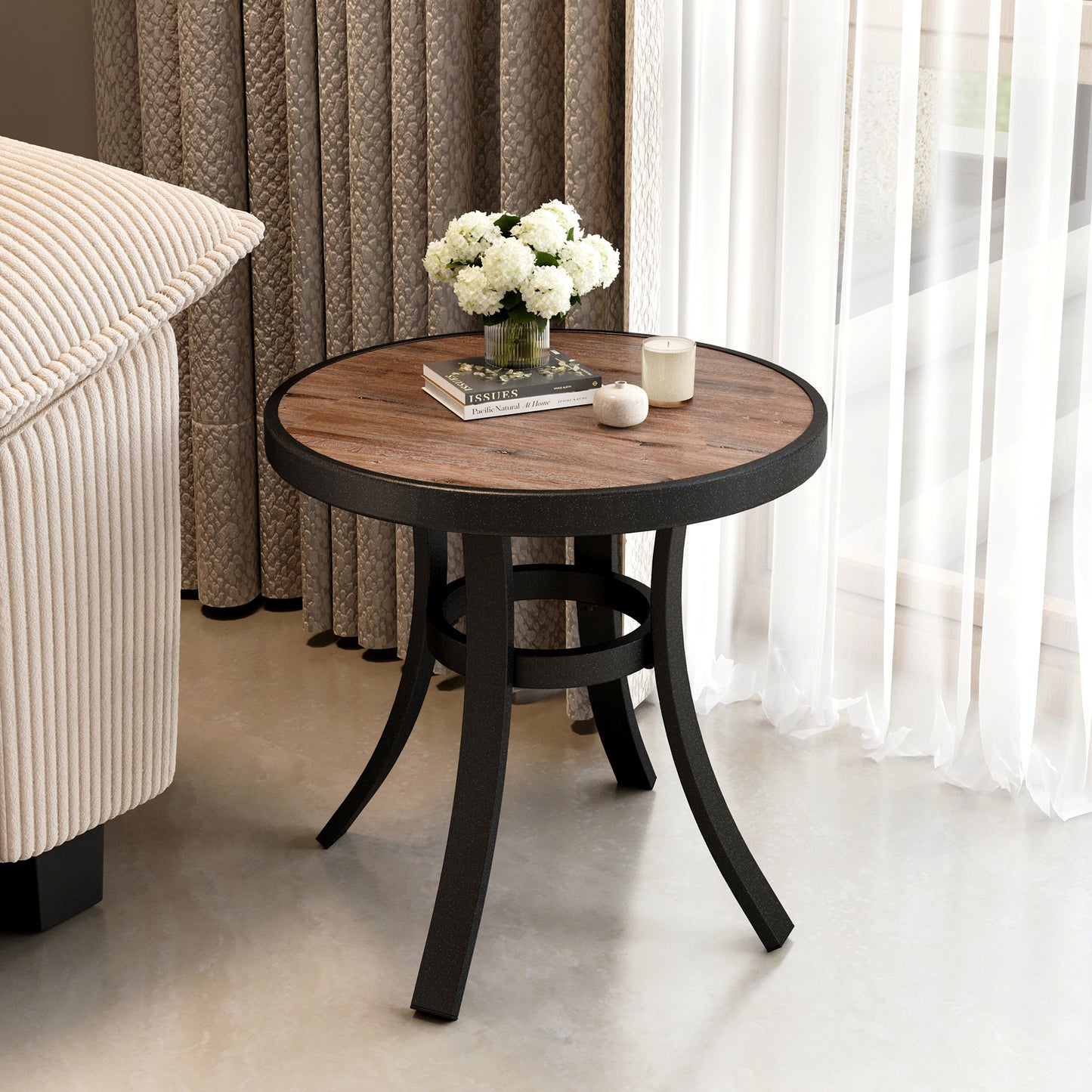 Captiva Designs 1pc Outdoor Patio Dining Table with Steel Frame