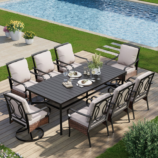 Captiva Designs 2 件户外吊带吧台凳，带弧形扶手和加固底座