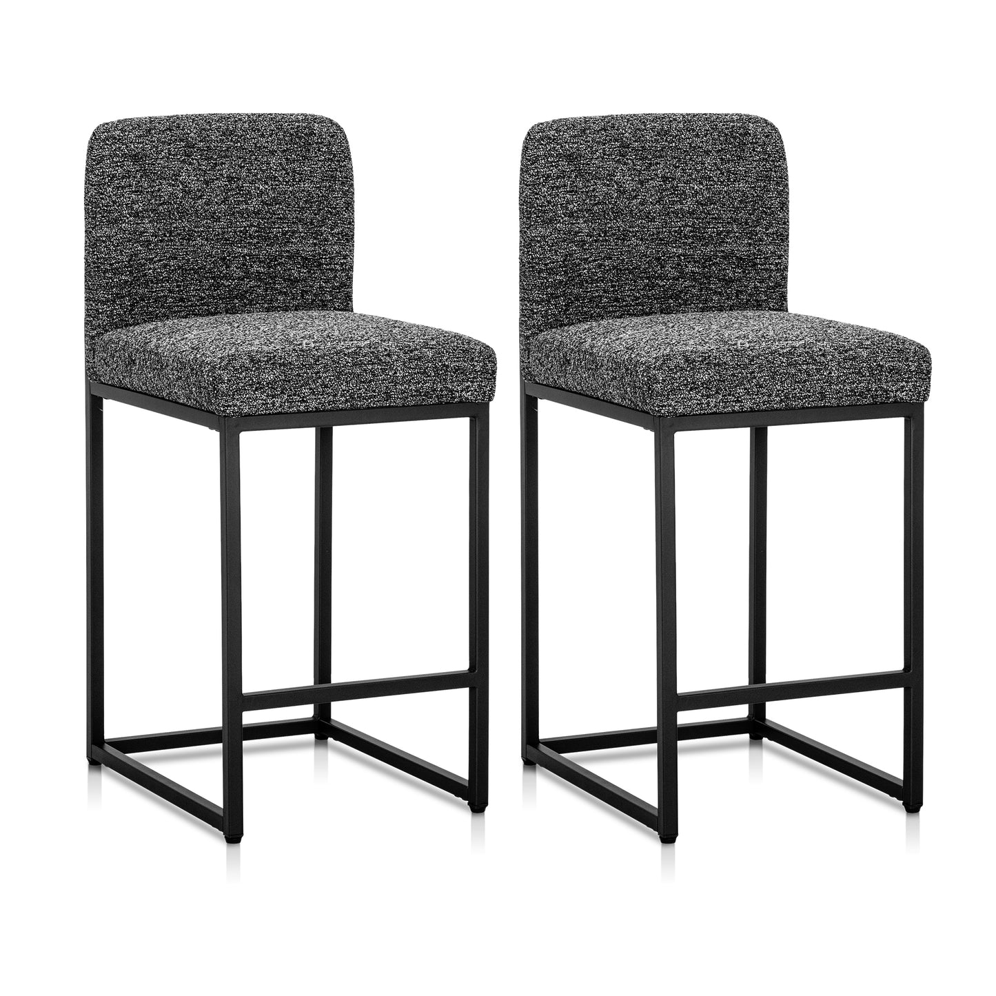 Captiva Designs 24 inch Height Bar Stool with Padded Seat and Back & Sturdy Steel Frame & Footrest