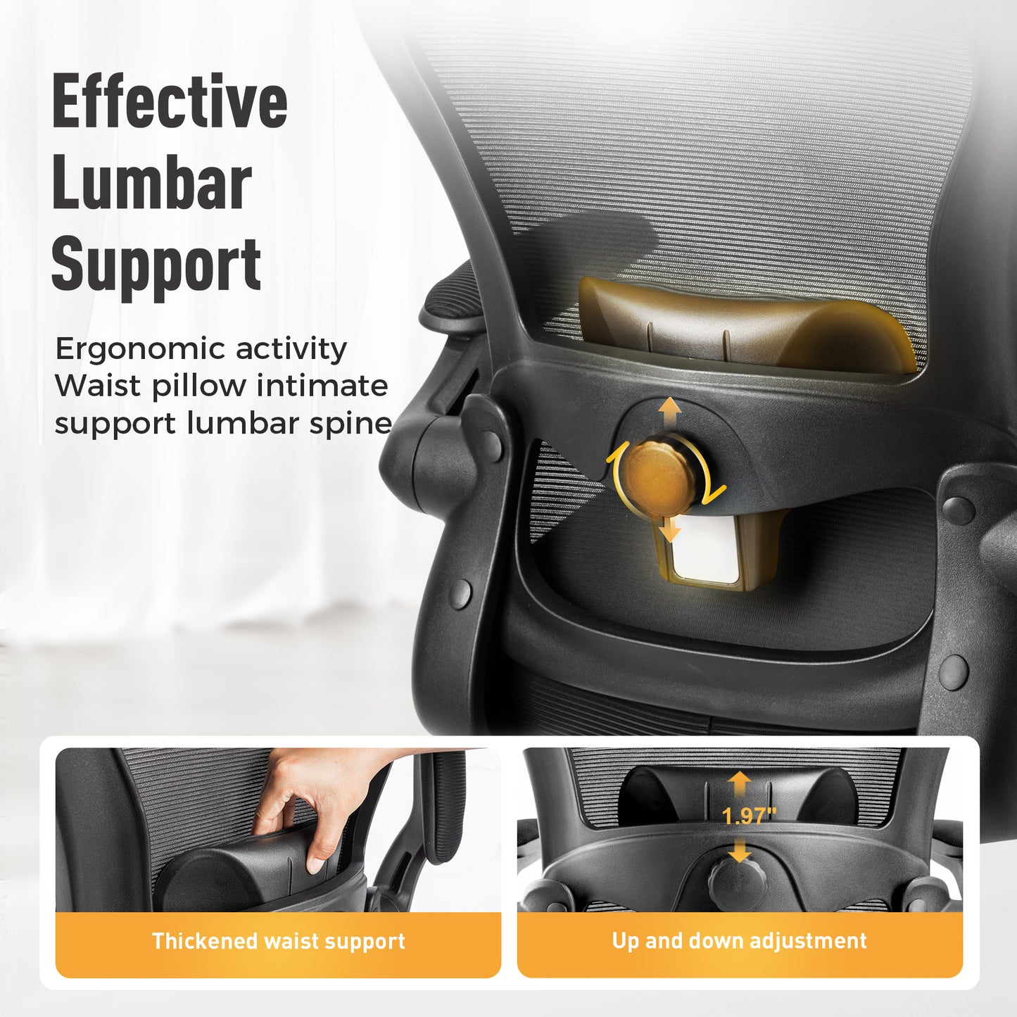 Captiva Designs Ergonomic Office Chair Adjustable Height & Armrest Swivel Chair, Black