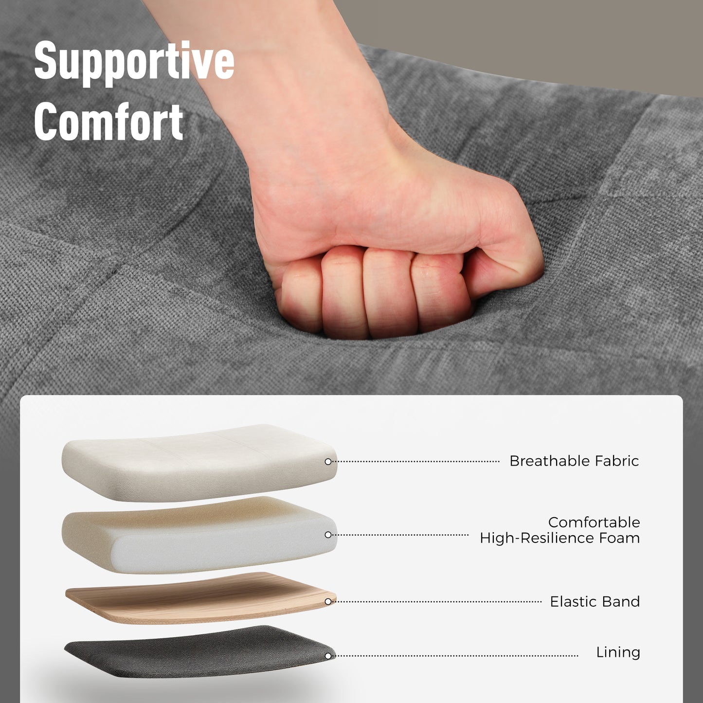 Captiva Designs 24 inch Counter Height Bar Stool with Padded Seat & Solid Wood Frame & Footrest