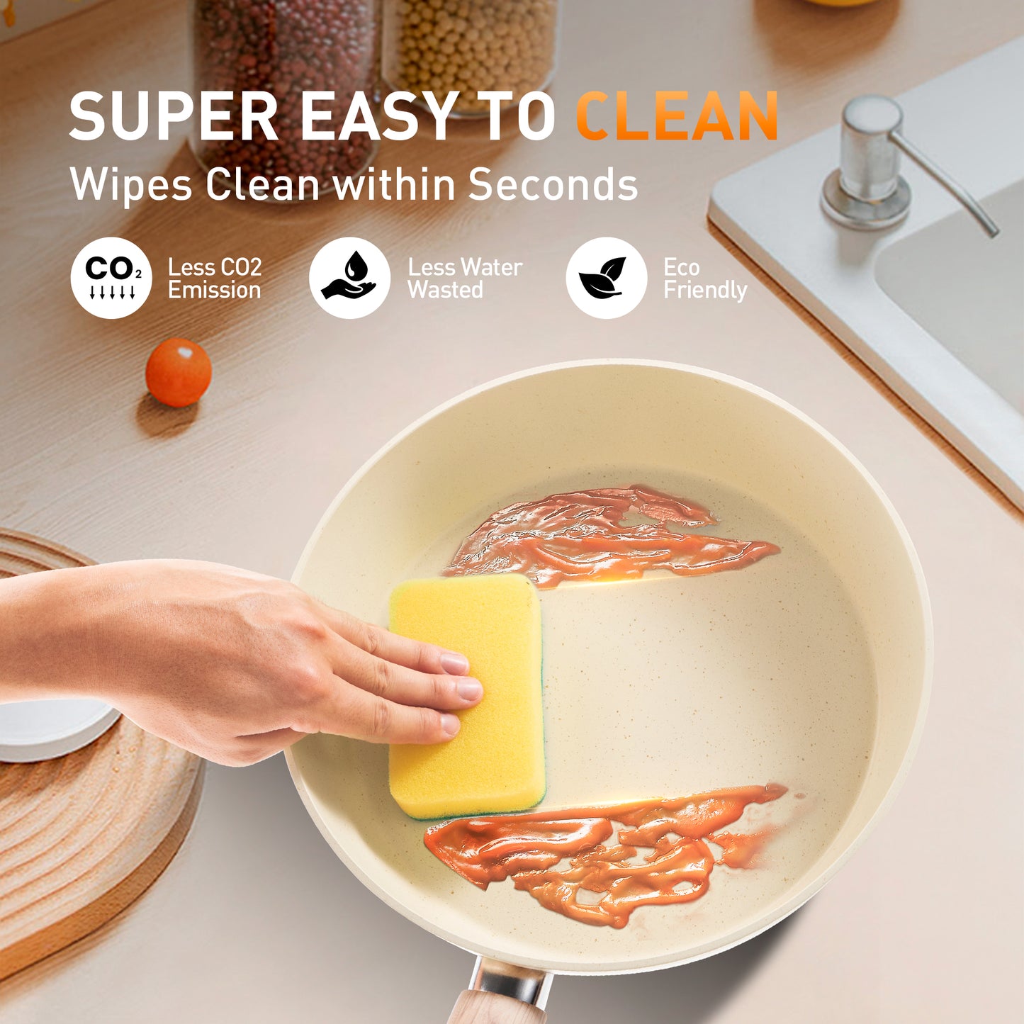 Captiva Designs 12 Pieces Nonstick Granite Cookware Set with Heat-Resistant Bakelite Handle