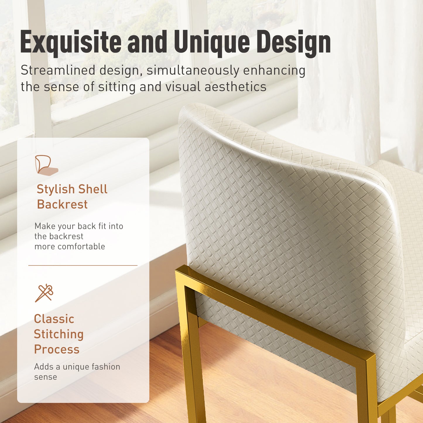 Captiva Designs 24 inch Height Bar Stool with Padded Seat and Back & Sturdy Steel Frame & Footrest