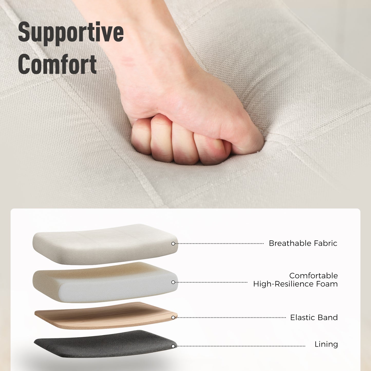 Captiva Designs 24 inch Counter Height Bar Stool with Padded Seat & Solid Wood Frame & Footrest