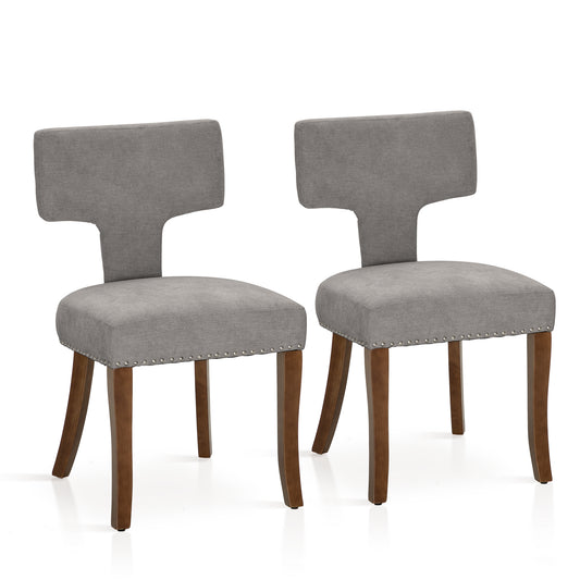Captiva Designs Dining Chairs with Curved Backrest & Padded Seat & Solid Wood Legs