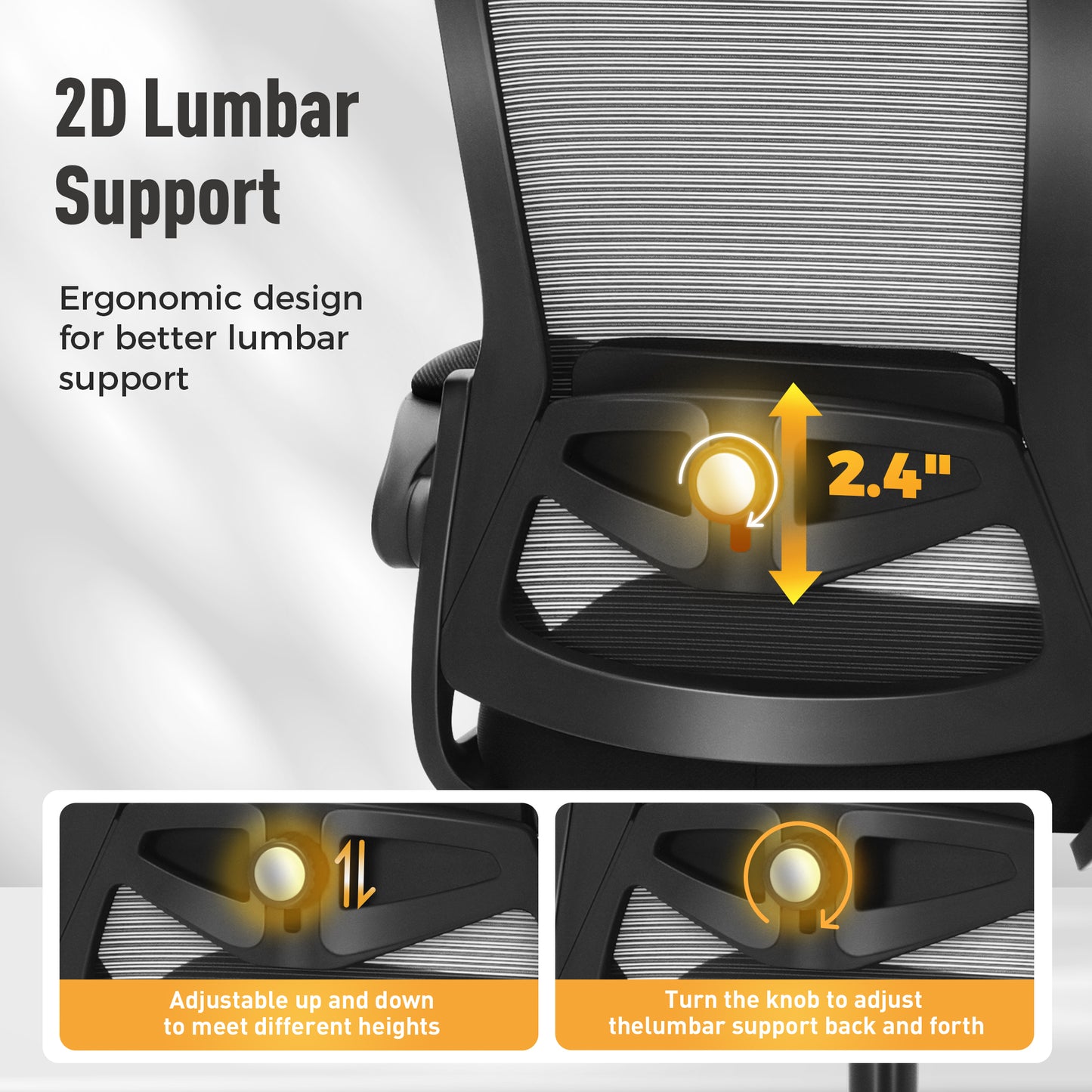 Captiva Designs Ergonomic Office Chair Adjustable Height & Armrest Swivel Chair, Black