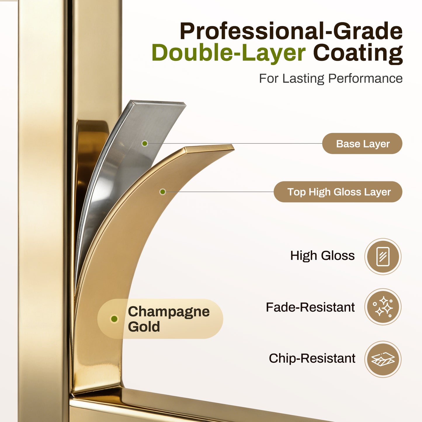 Captiva Designs 24.8 inch Counter Height Bar Stool with Large Chenille Back & PU Leather Seat & Footrest & Adjustable Foot Pad & Sturdy Steel Frame