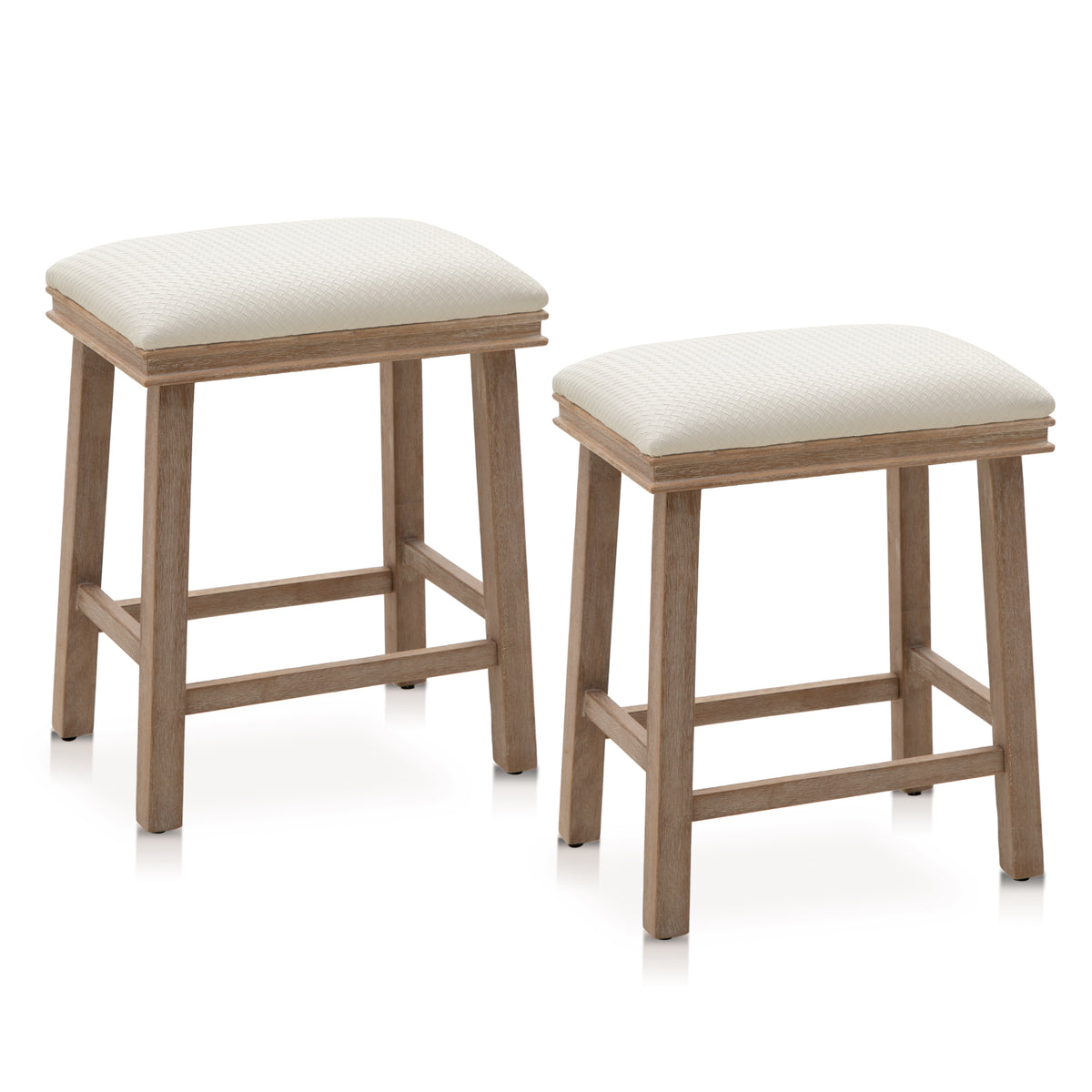 Captiva Designs 24 inch Counter Height Bar Stool with Padded Seat & Solid Wood Frame & Footrest