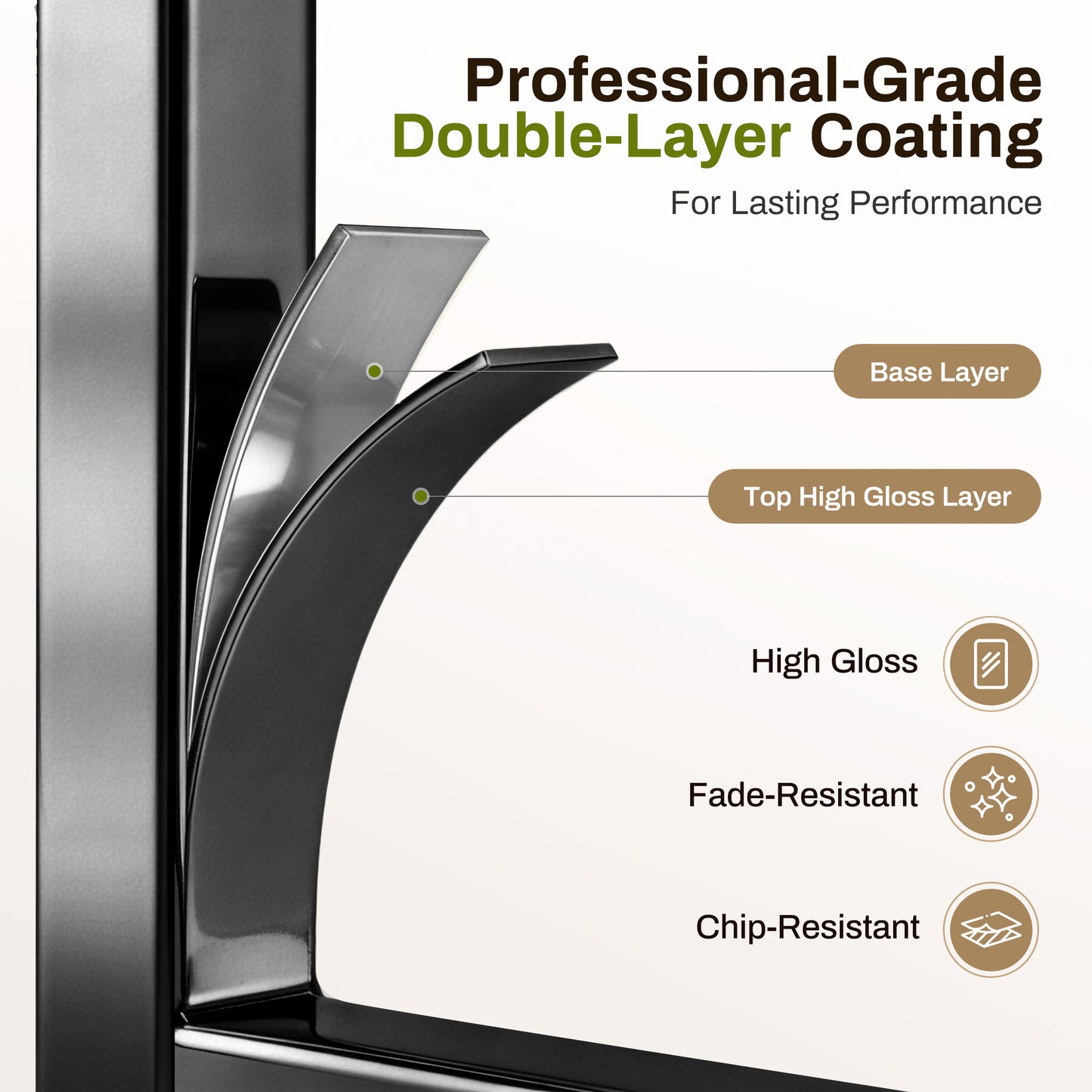 Captiva Designs 24.8 inch Counter Height Bar Stool with Large Chenille Back & PU Leather Seat & Footrest & Adjustable Foot Pad & Sturdy Steel Frame