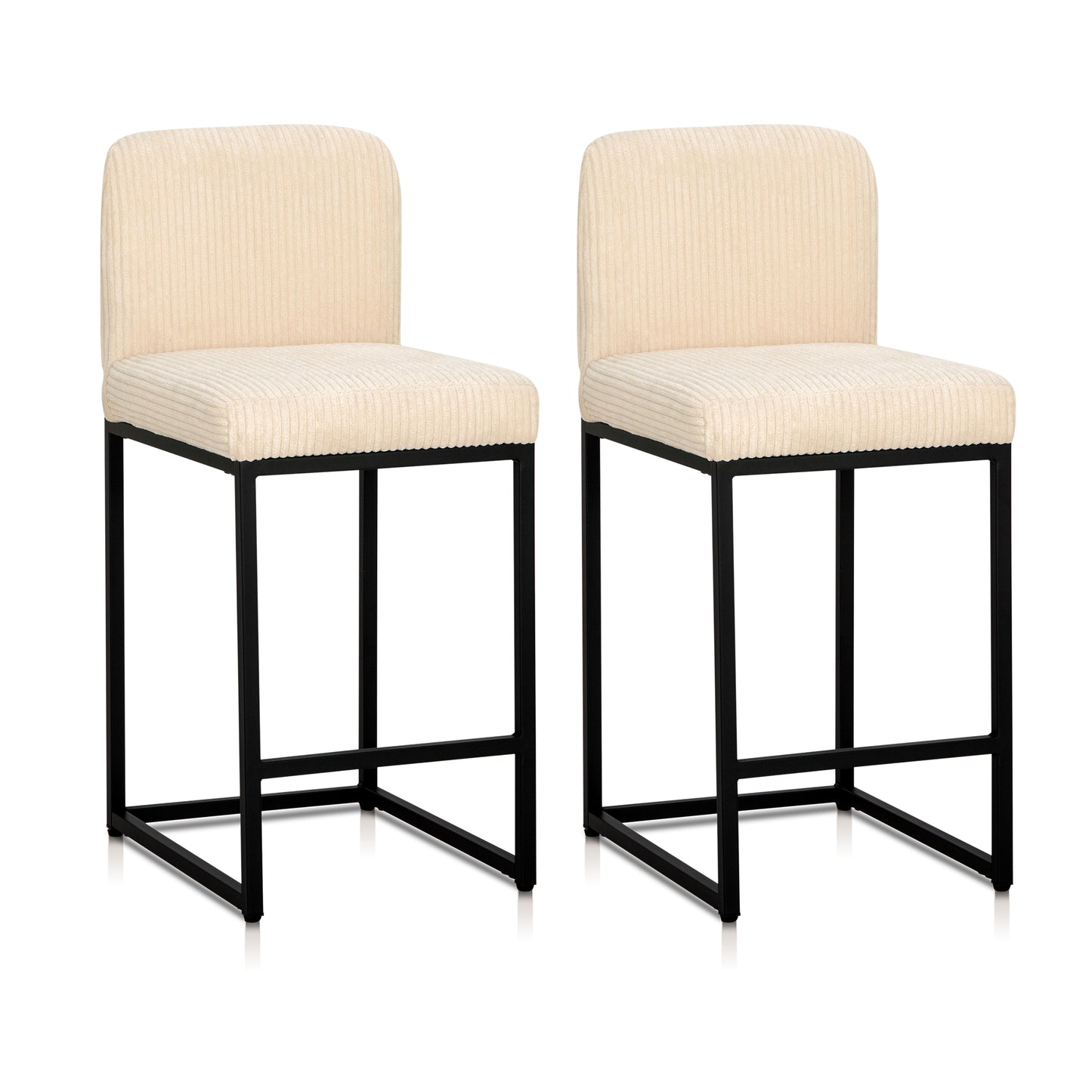 Captiva Designs 24 inch Height Bar Stool with Padded Seat and Back & Sturdy Steel Frame & Footrest