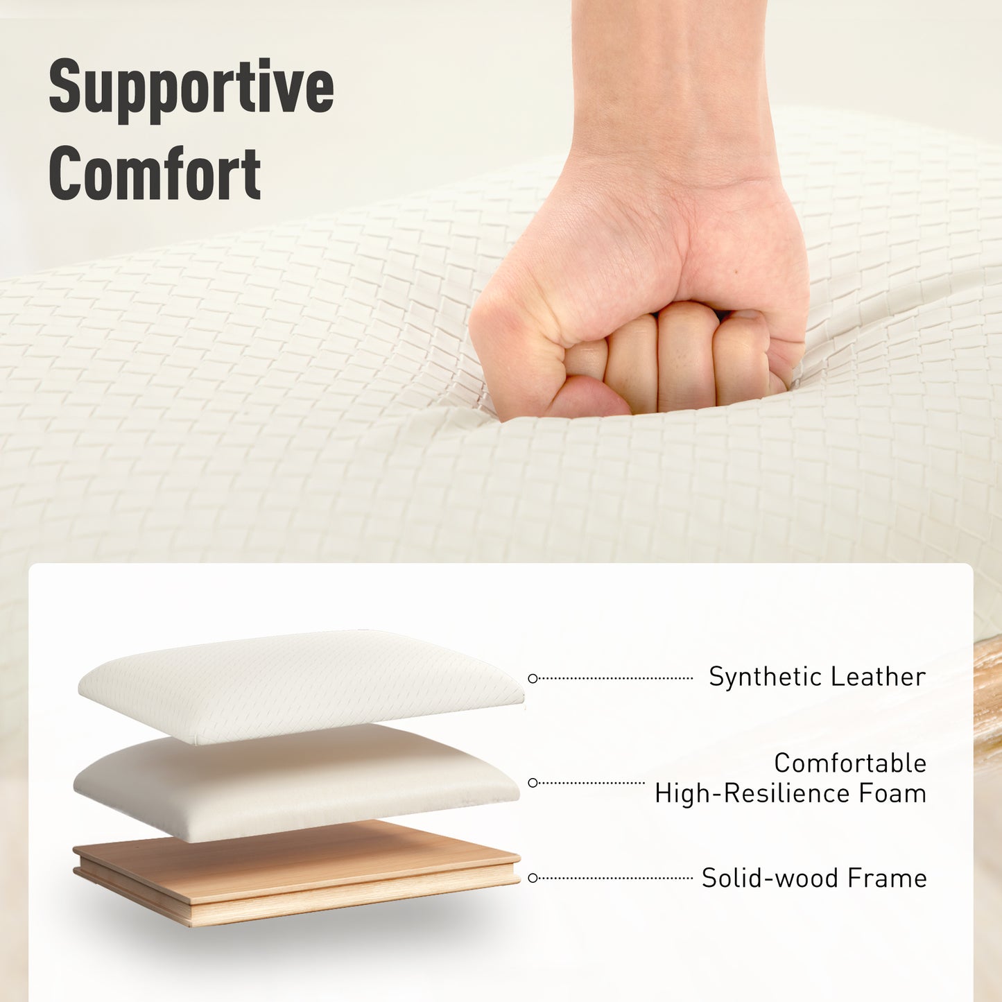 Captiva Designs 24 inch Counter Height Bar Stool with Padded Seat & Solid Wood Frame & Footrest