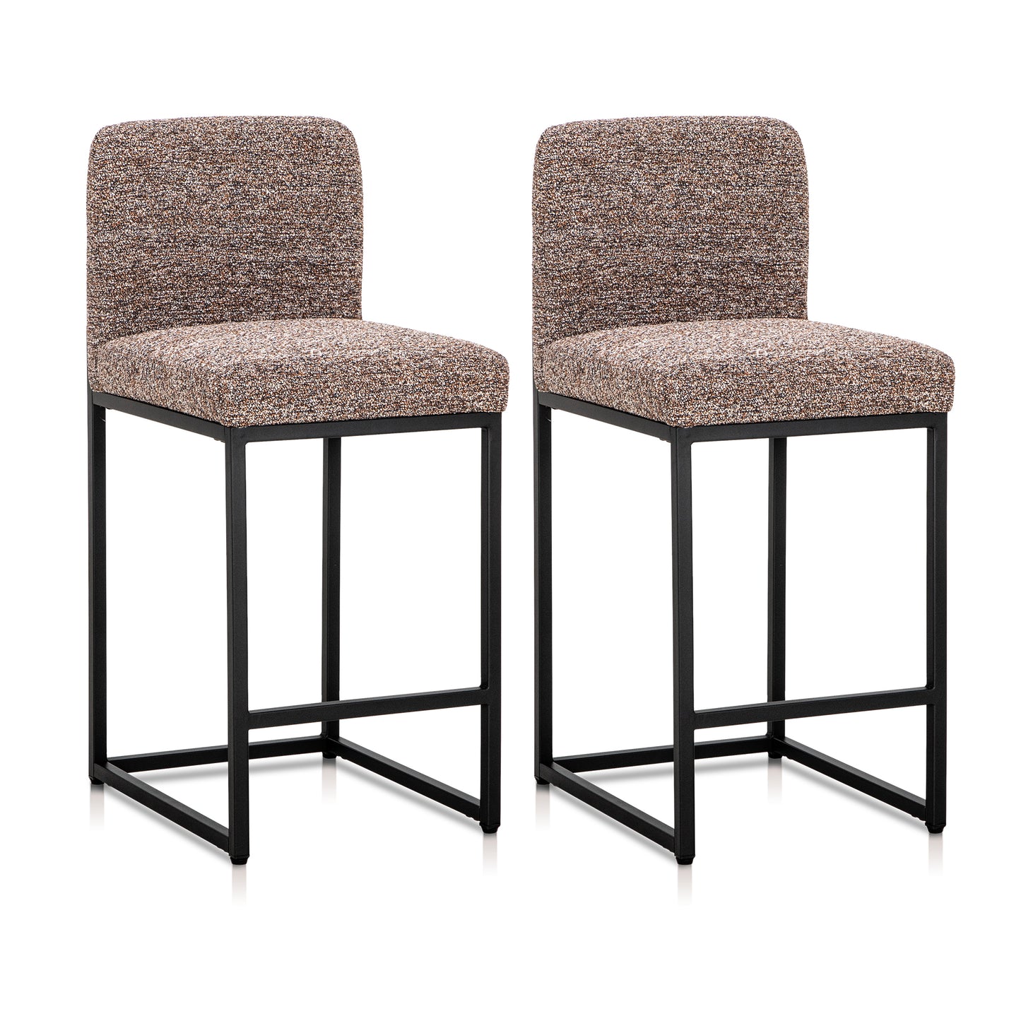 Captiva Designs 24 inch Height Bar Stool with Padded Seat and Back & Sturdy Steel Frame & Footrest