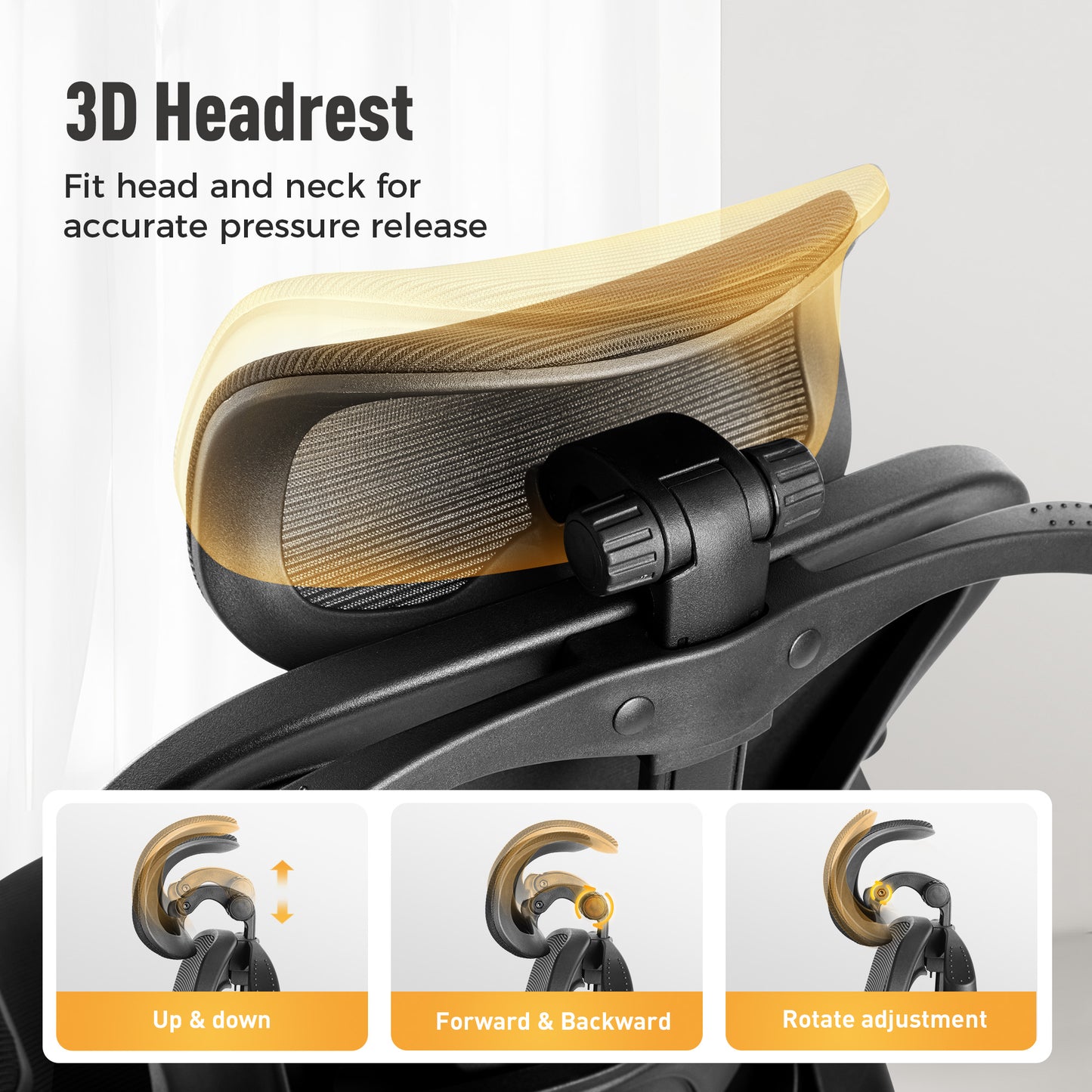 Captiva Designs Ergonomic High-Back Mesh Office Chair Adjustable Height Swivel Chair with Flip-Up Armrests, Black