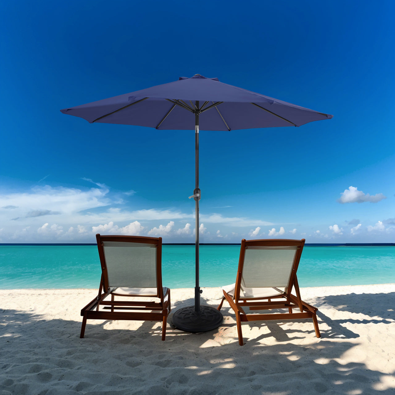 Captiva Designs 9 件套庭院几何图案可扩展钢制矩形桌和时尚软垫旋转扶手椅