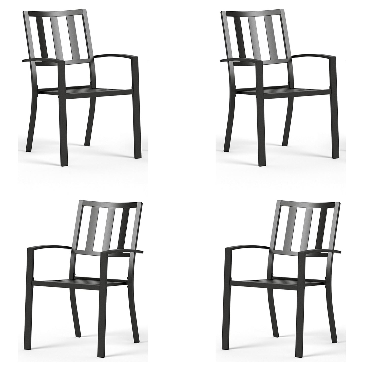 Captiva Designs Outdoor Patio Dining Chairs with Powder-coated Steel Frame