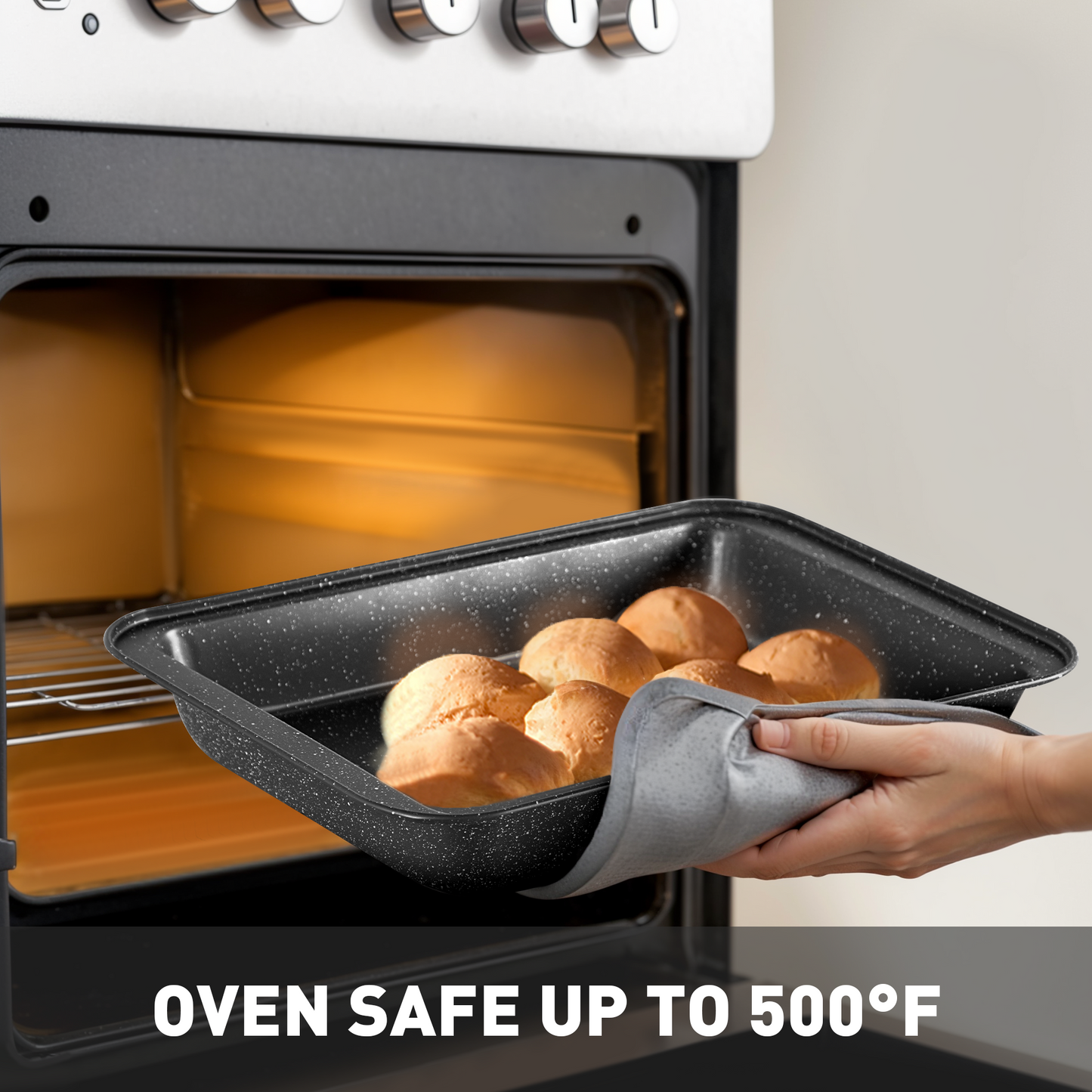 Captiva Designs Nonstick Granite Cookware and Bakeware Set with Heat-Resistant Bakelite Handle