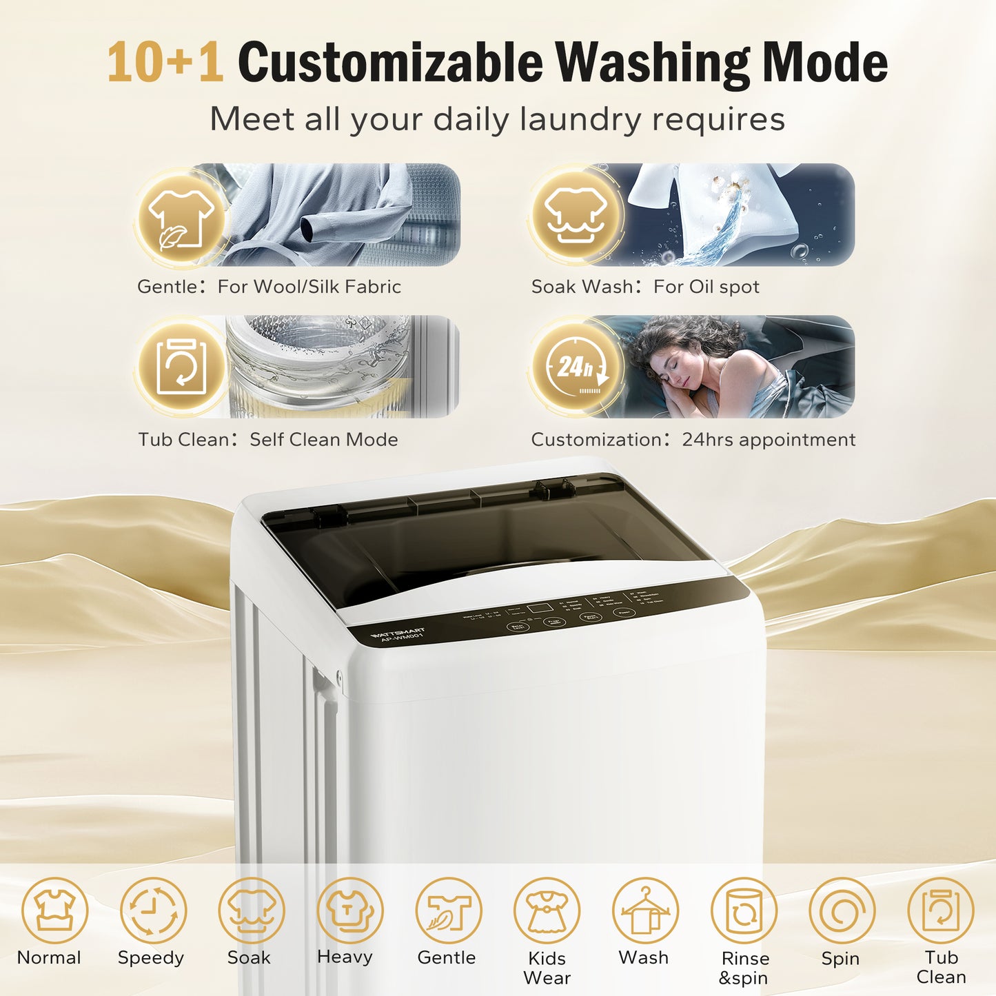 Captiva Designs Automatic Portable Washing Machine 360° Waterfull Deep Clean with Customizable Washing Modes