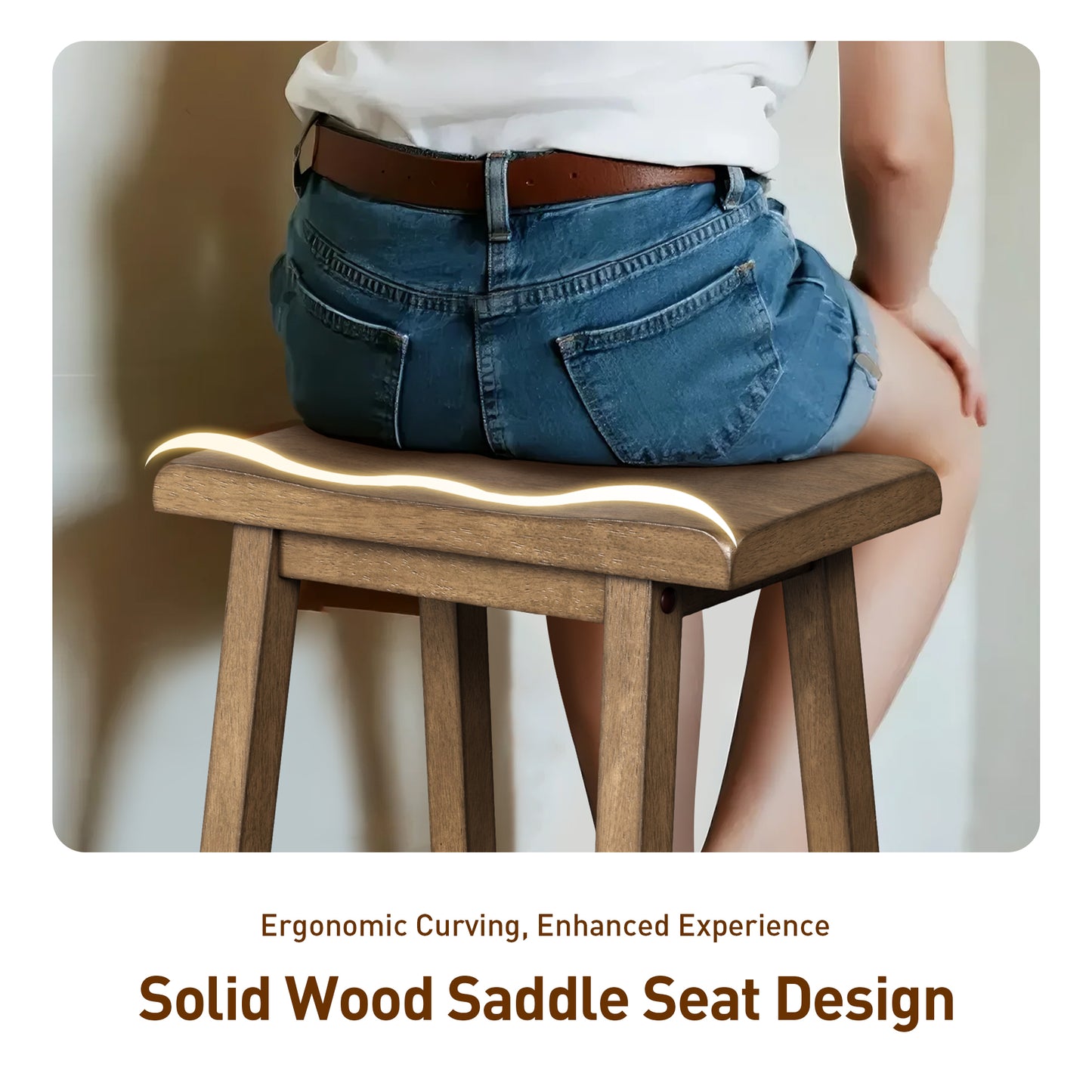 Captiva Designs 4 Piece Wood Dining Table Set with Rectangular Dining Table & Stools & Bench