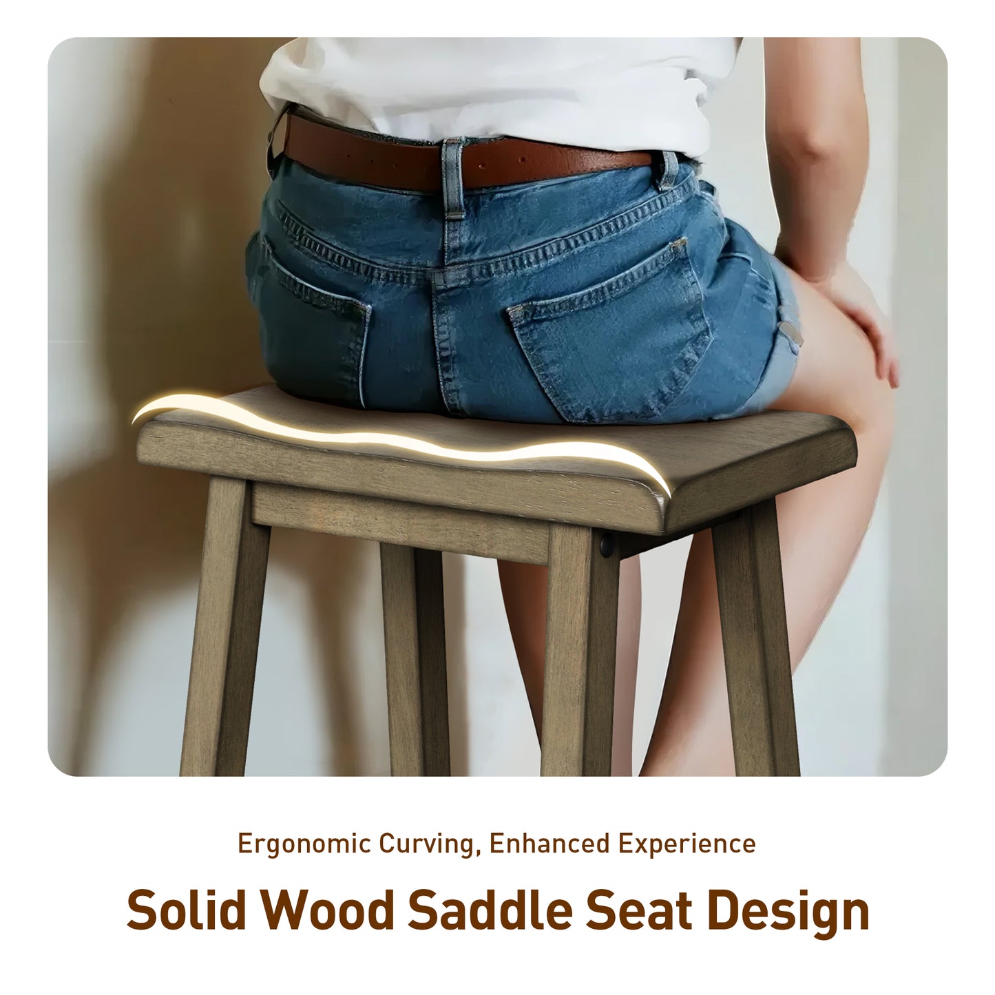 Captiva Designs 4 Piece Wood Dining Table Set with Rectangular Dining Table & Stools & Bench