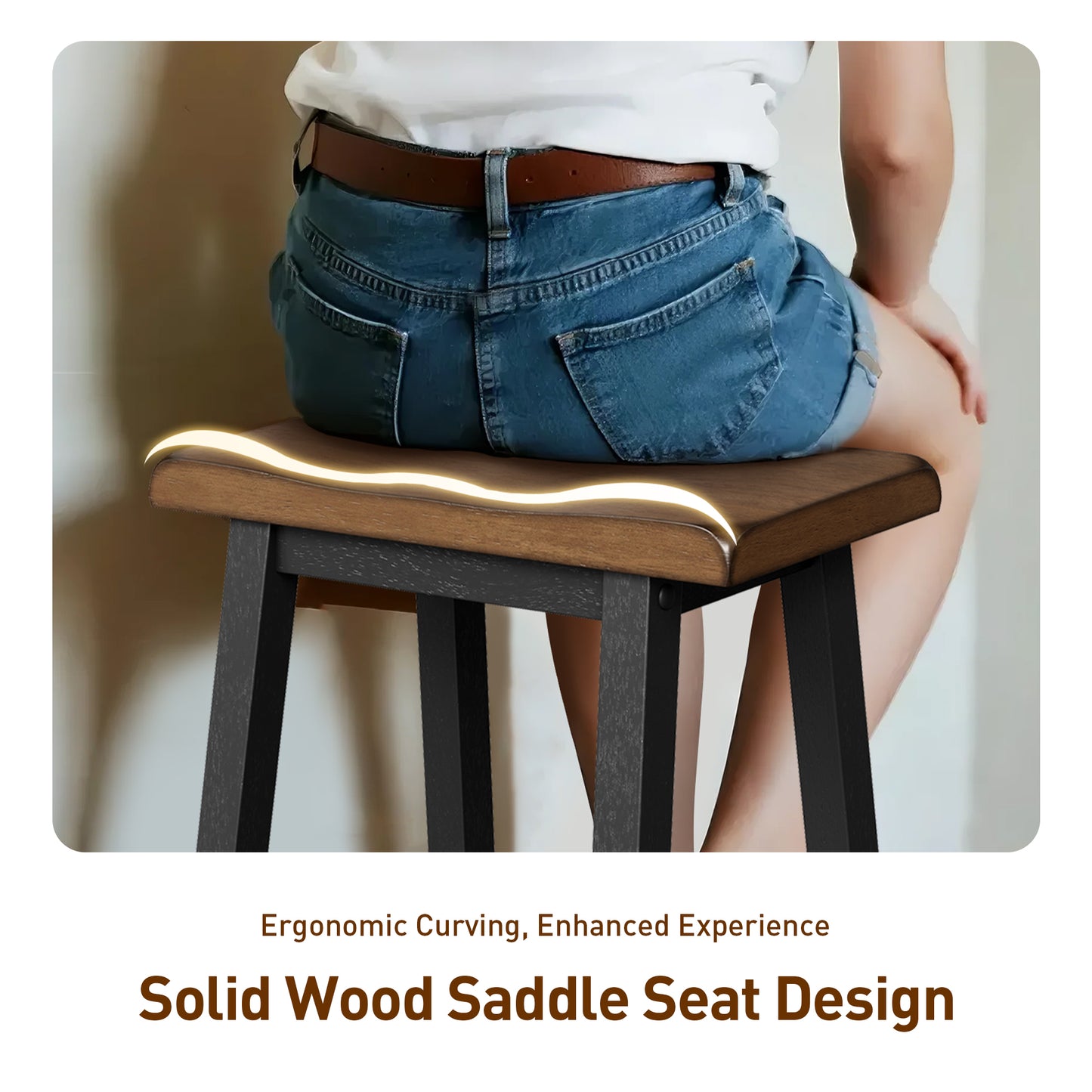 Captiva Designs 4 Piece Wood Dining Table Set with Rectangular Dining Table & Stools & Bench