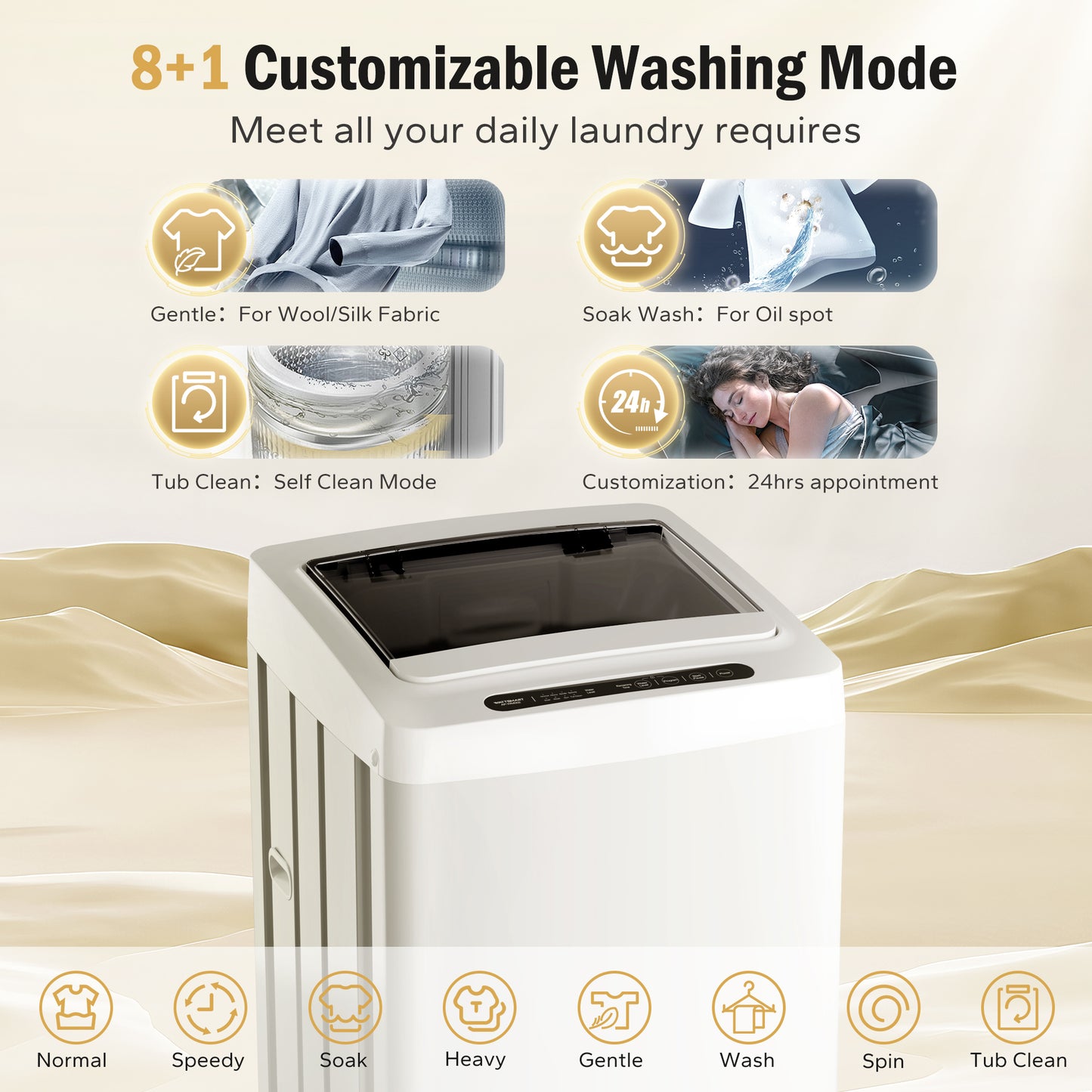 Captiva Designs Automatic Portable Washing Machine 360° Waterfull Deep Clean with Customizable Washing Modes
