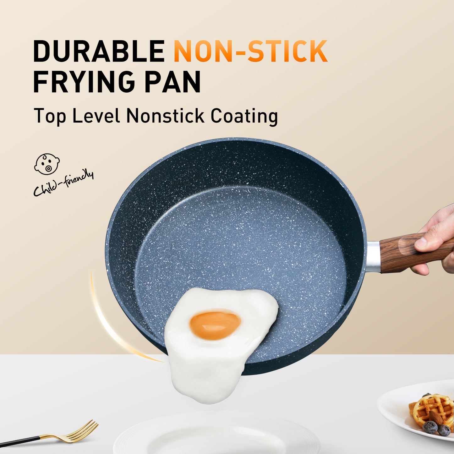 Captiva Designs 12 Pieces Nonstick Granite Cookware Set with Heat-Resistant Bakelite Handle