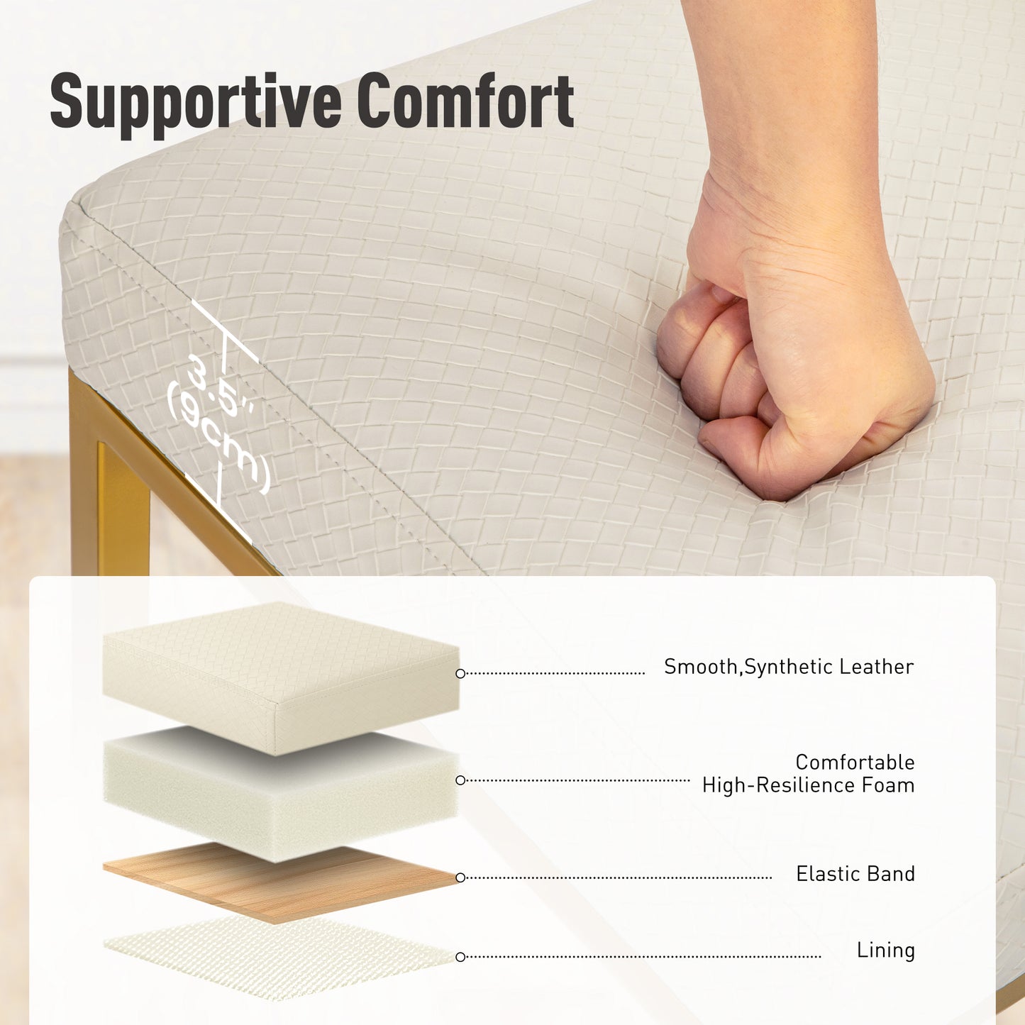 Captiva Designs 24 inch Height Bar Stool with Padded Seat and Back & Sturdy Steel Frame & Footrest