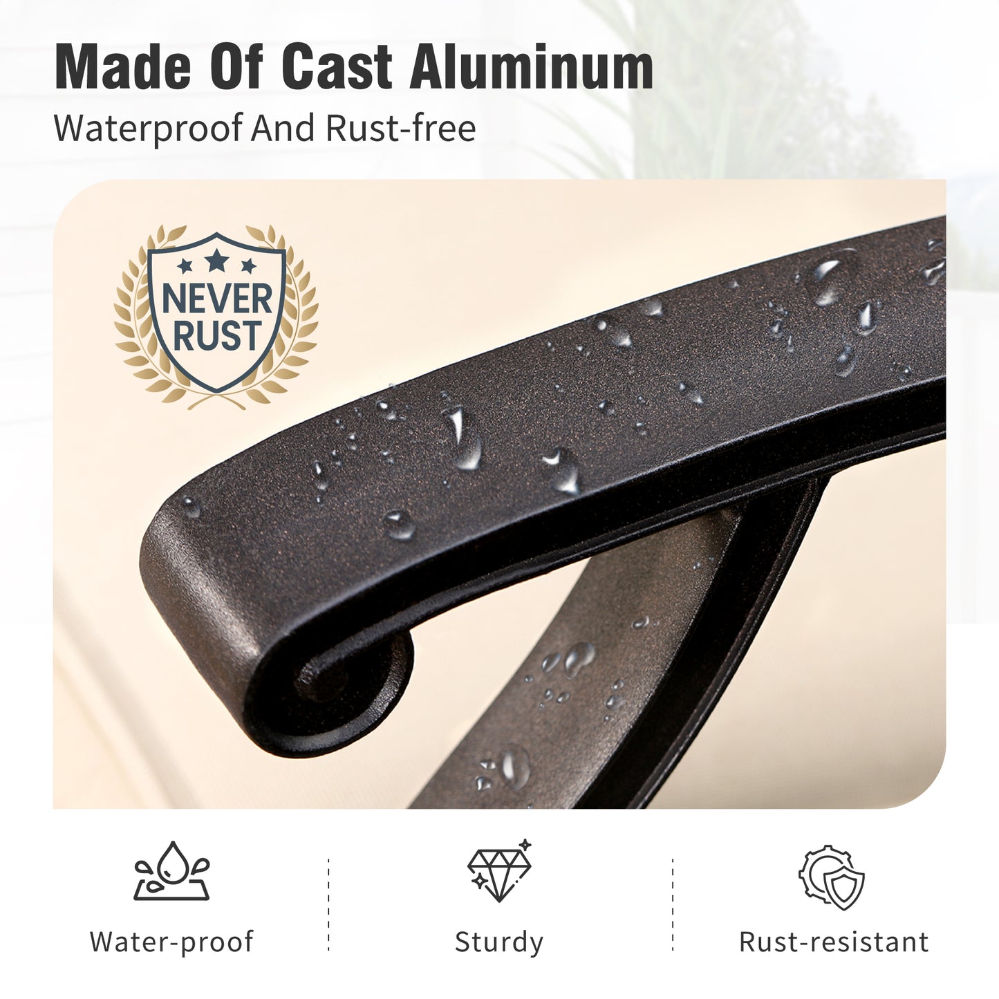 Captiva Designs 7pc Cast Aluminum Bar Height Patio Dining Set with Round Table with Umbrella Hole & Swivel Stools