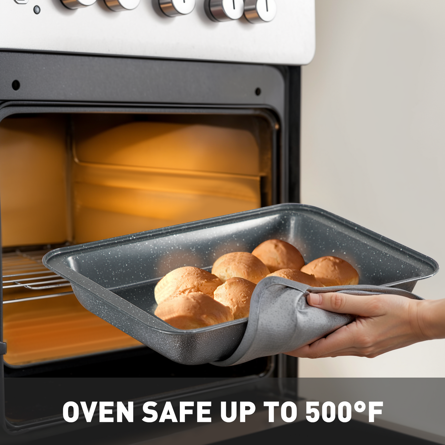 Captiva Designs Nonstick Granite Cookware and Bakeware Set with Heat-Resistant Bakelite Handle