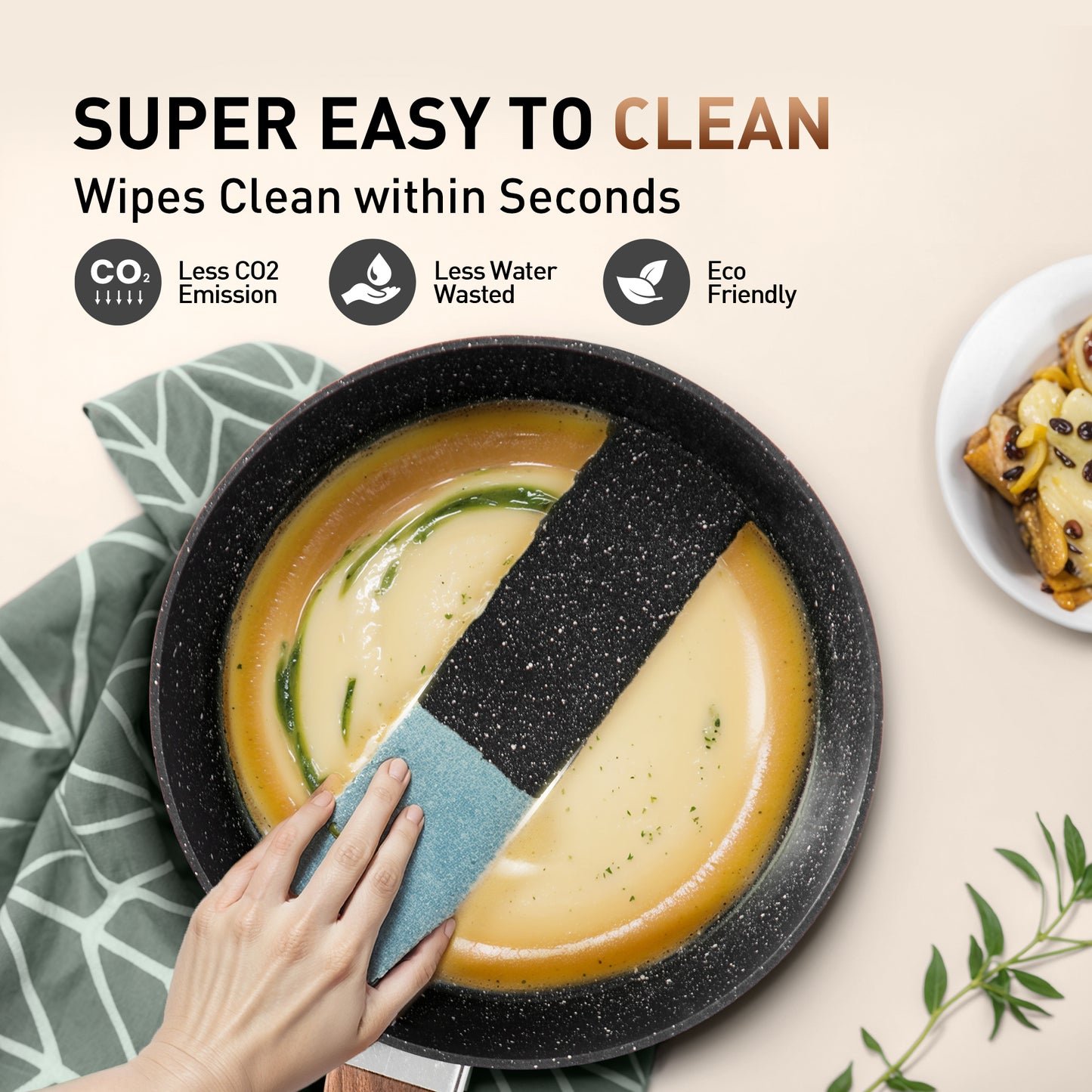 Captiva Designs Nonstick Granite Cookware Set with Heat-Resistant Bakelite Handle