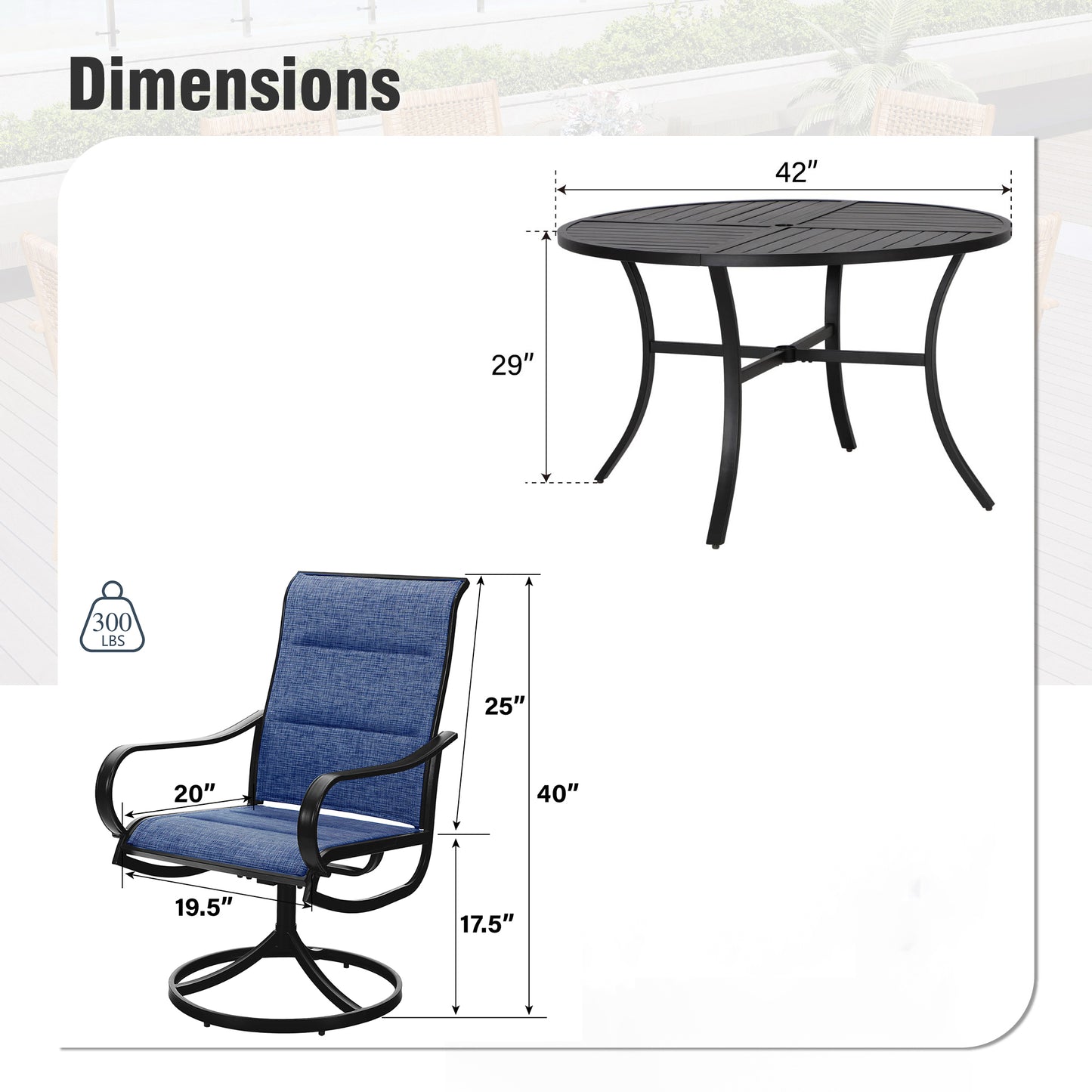 Captiva Designs 3 件套户外露台木制餐桌椅套装，配有钢架相思木桌和油面长凳