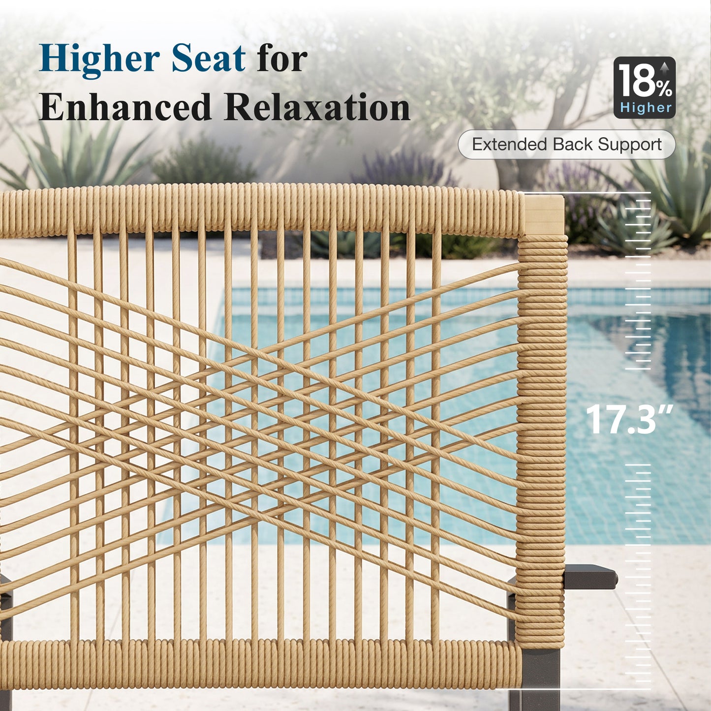 Captiva Designs Patio Dining Polyrattan Chairs with Steel Armrests and Wooden Wicker Back